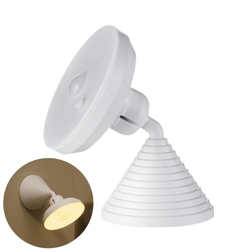 Angel3292 USB Rechargeable LED Night Light with Motion Sensor - 360° Rotatable Warm White Nightlight for Bedroom, Nursery, Hallway & Bathroom - Portable Wall Lamp with Infrared Detection for Kids & Adults