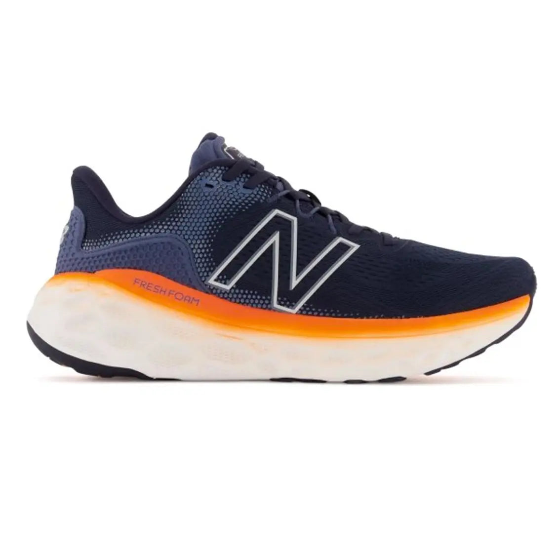 New Balance Fresh Foam X More v3 Men's Running Shoes - Eclipse/Vibrant Orange - Lightweight Cushioned Sneakers for Jogging, Gym & Everyday Wear