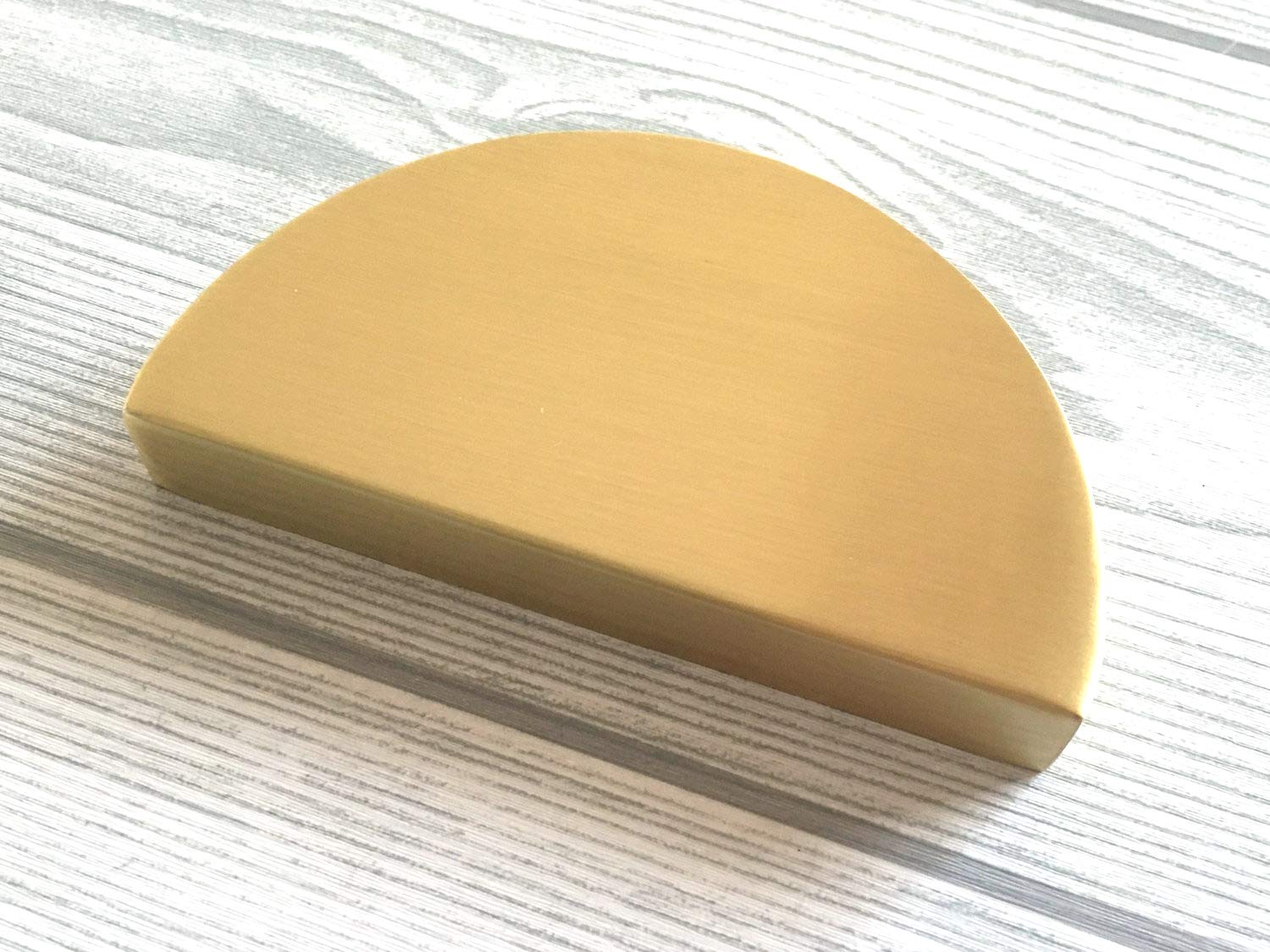 Half Moon Drawer Pulls - Brushed Gold Cabinet Handles, 2.5