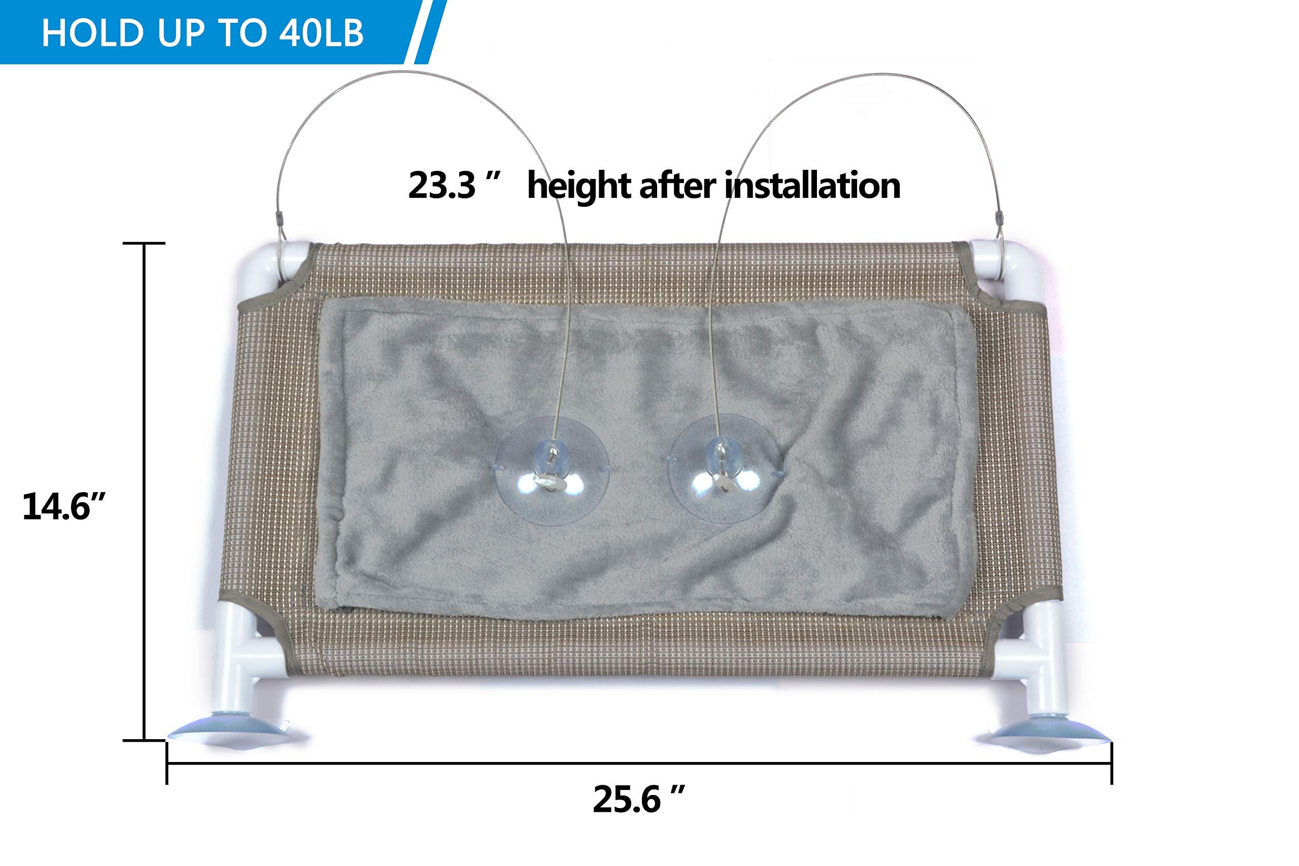 Premium Cat Window Hammock Perch - Safe & Space-Saving Cat Bed for Large Cats, Beige Set - Perfect for Sunny Windows & Indoor Cat Lounging