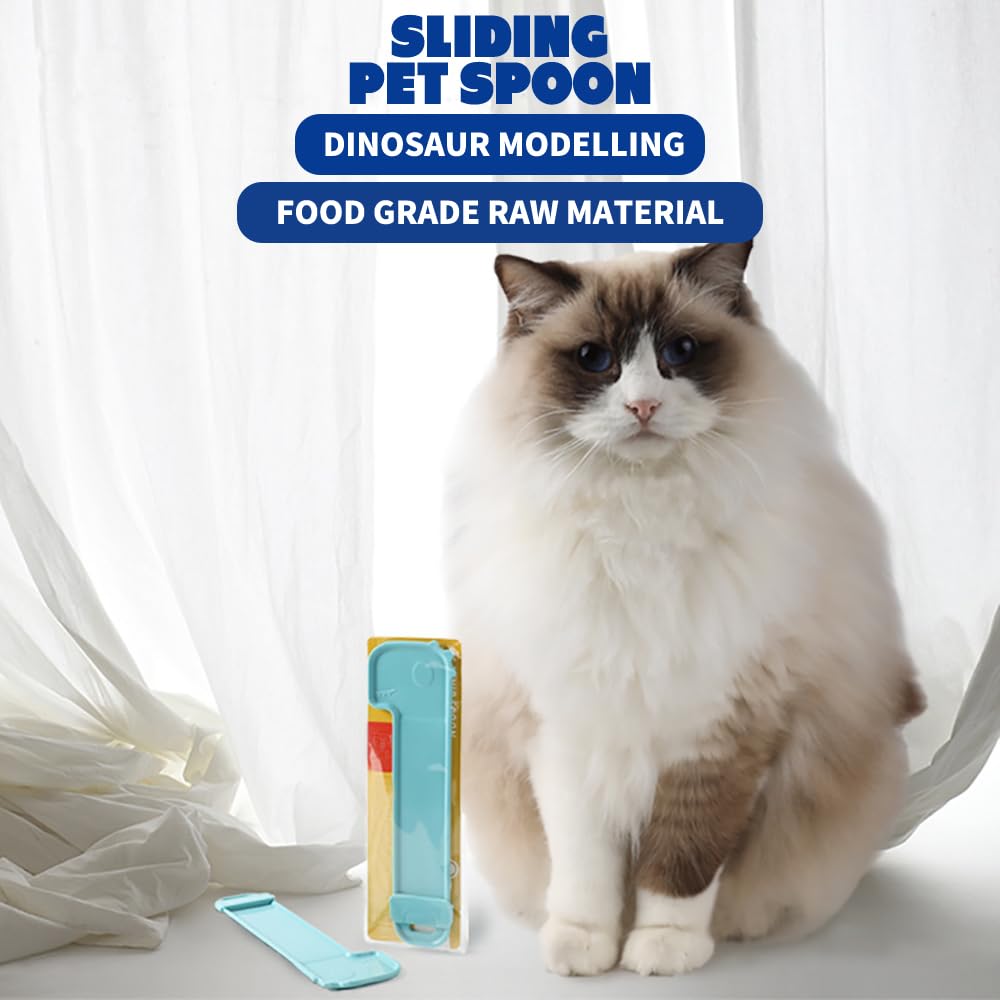 Premium Cat Wet Food Dispenser Spoon - Blue | Squeeze & Feed Treat Spoon for Cats | Convenient Wet Food Storage & Feeding Tool | Perfect for Travel, Grooming & Training