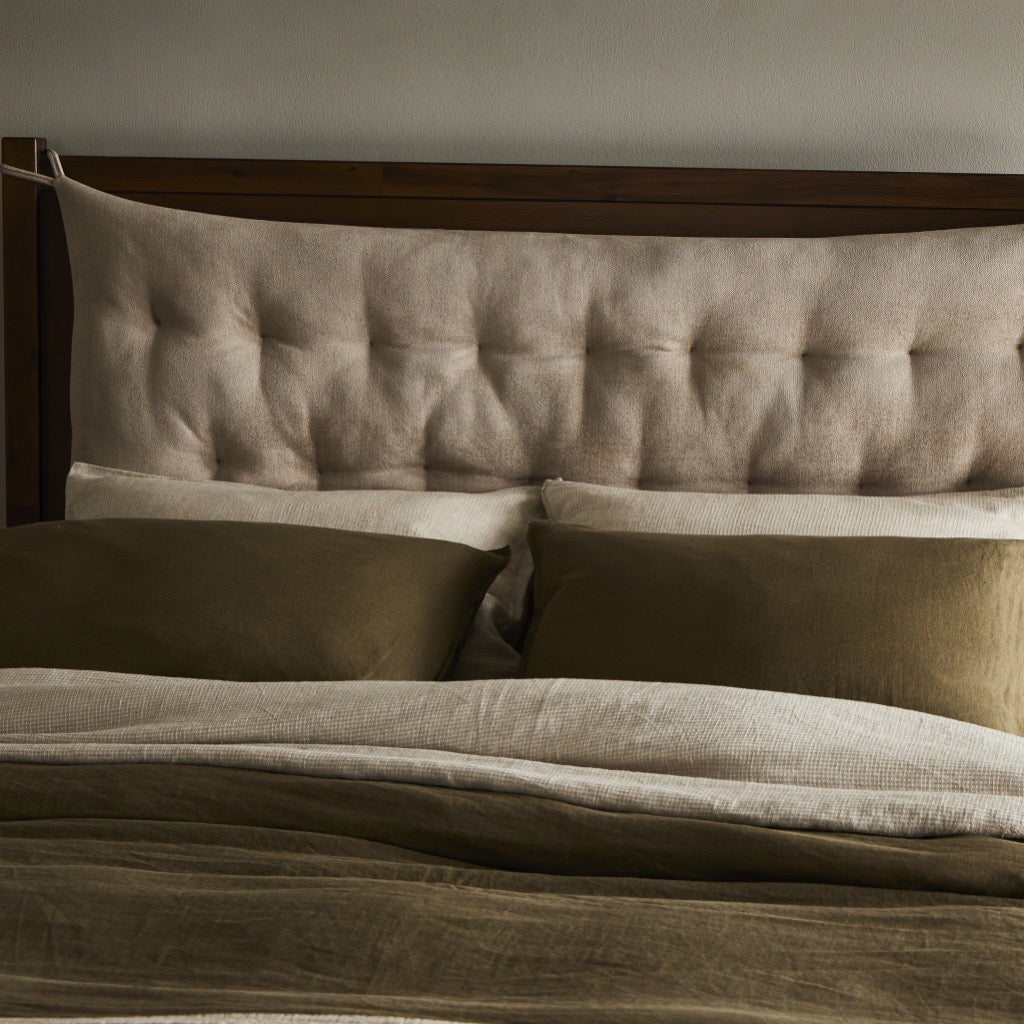 Sullivan Bed in Harbor Sand Finish - Modern Wooden Bed Frame for Bedroom, Living Room & Guest Room
