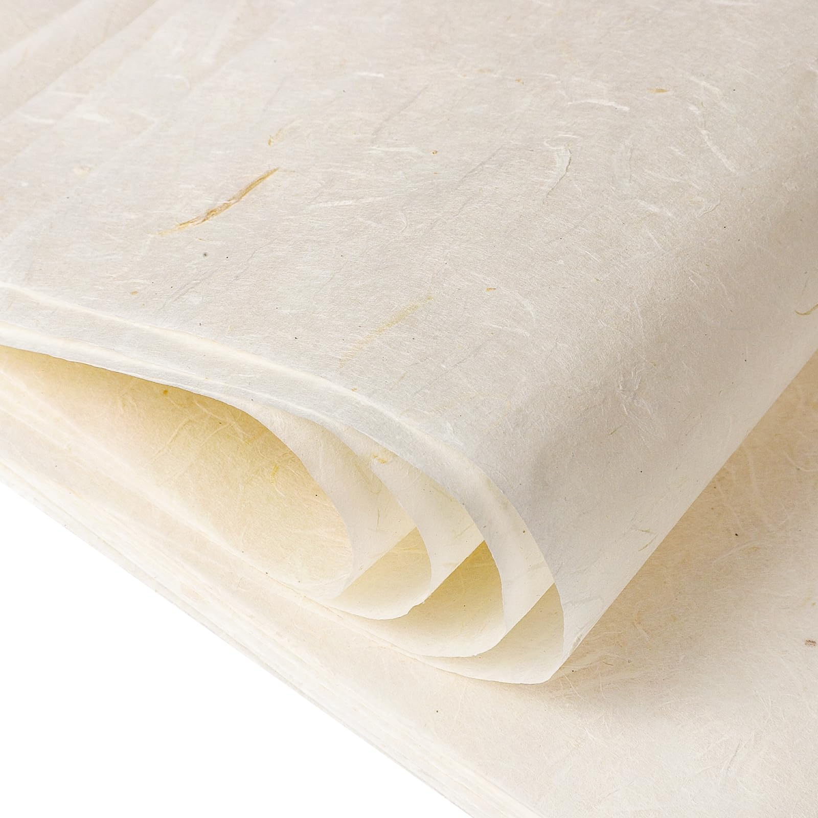 60 Sheets Mulberry Paper Rice Paper - Handmade Decoupage Paper for Writing, Drawing, Scrapbooking & DIY Art Crafts (Cream) | Perfect for Calligraphy, Watercolor Painting & Wedding Invitations