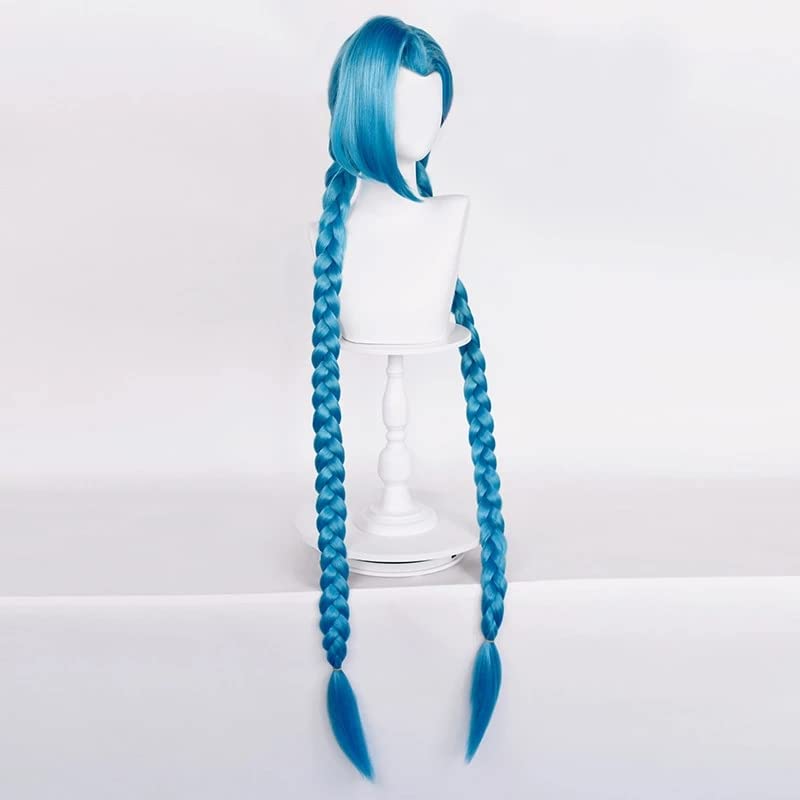 LOL Arcane Jinx Cosplay Wig - Long Blue Braided Hair for Women & Girls | Perfect for Halloween, Cosplay, Costume Parties & Conventions