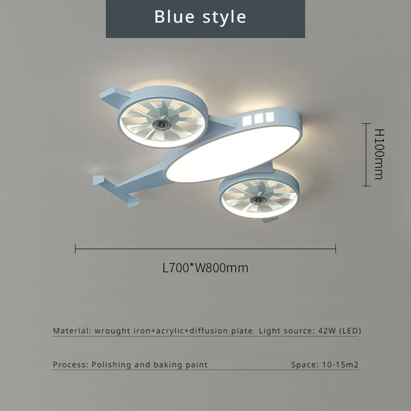 Stylish Mounted Airplane Ceiling Light & Fan for Kids Room Decor - Perfect for Nursery, Bedroom, and Playroom