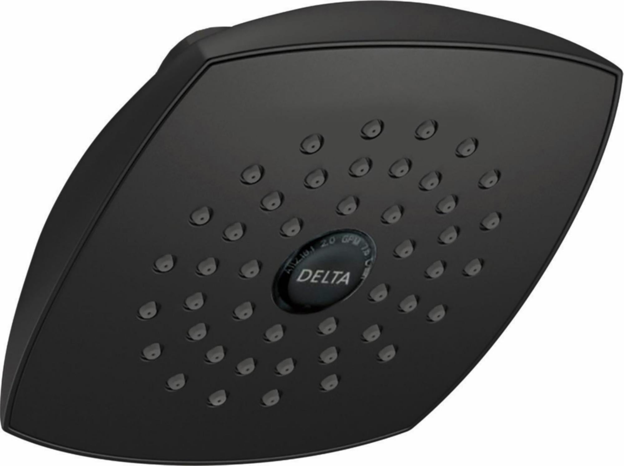 Delta RP64859BL Matte Black Raincan Shower Head - 1 Setting Waterfall Showerhead for Luxurious Spa-Like Bathroom Experience