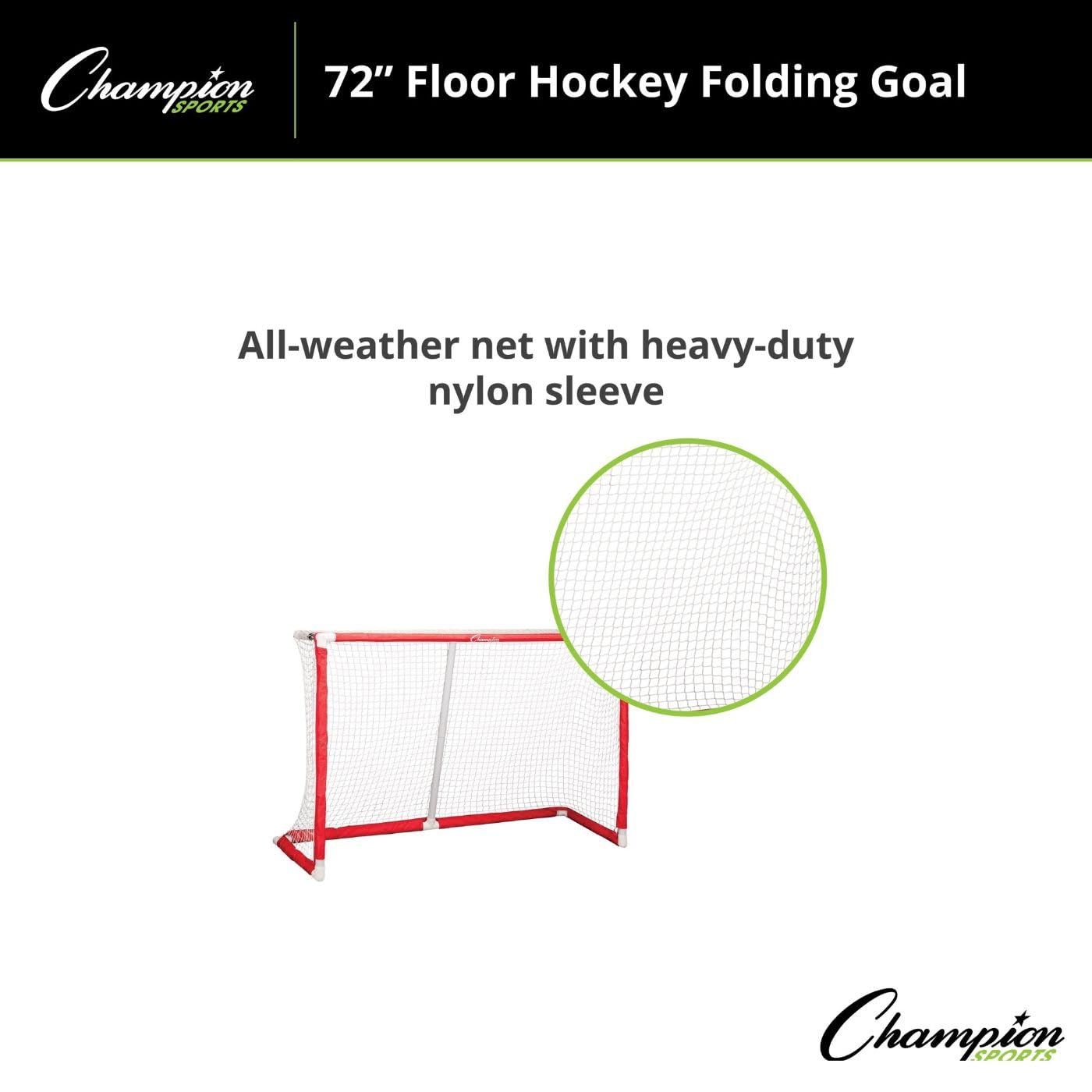 Champion Sports Floor Hockey Collapsible Goal - Portable Indoor/Outdoor Hockey Net for Kids & Adults - Perfect for Backyard, Gym Class & Street Hockey Games