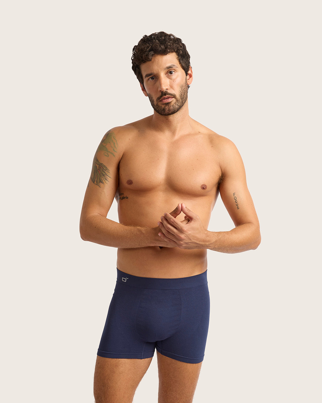Seamless Men's Boxer Briefs - Ultra Soft Breathable Underwear for Comfort & Support - Navy Blue - Perfect for Workout, Travel & Everyday Wear
