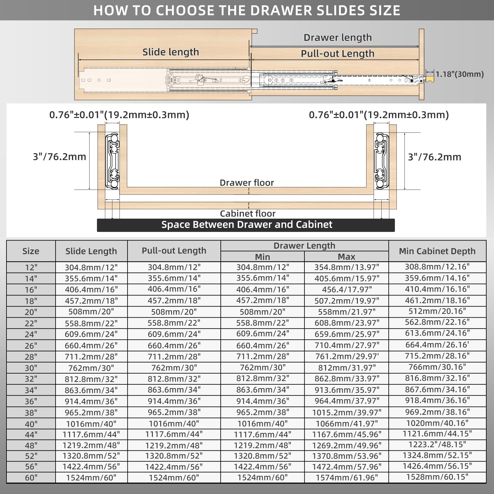 Heavy Duty Drawer Slides with Lock - 12