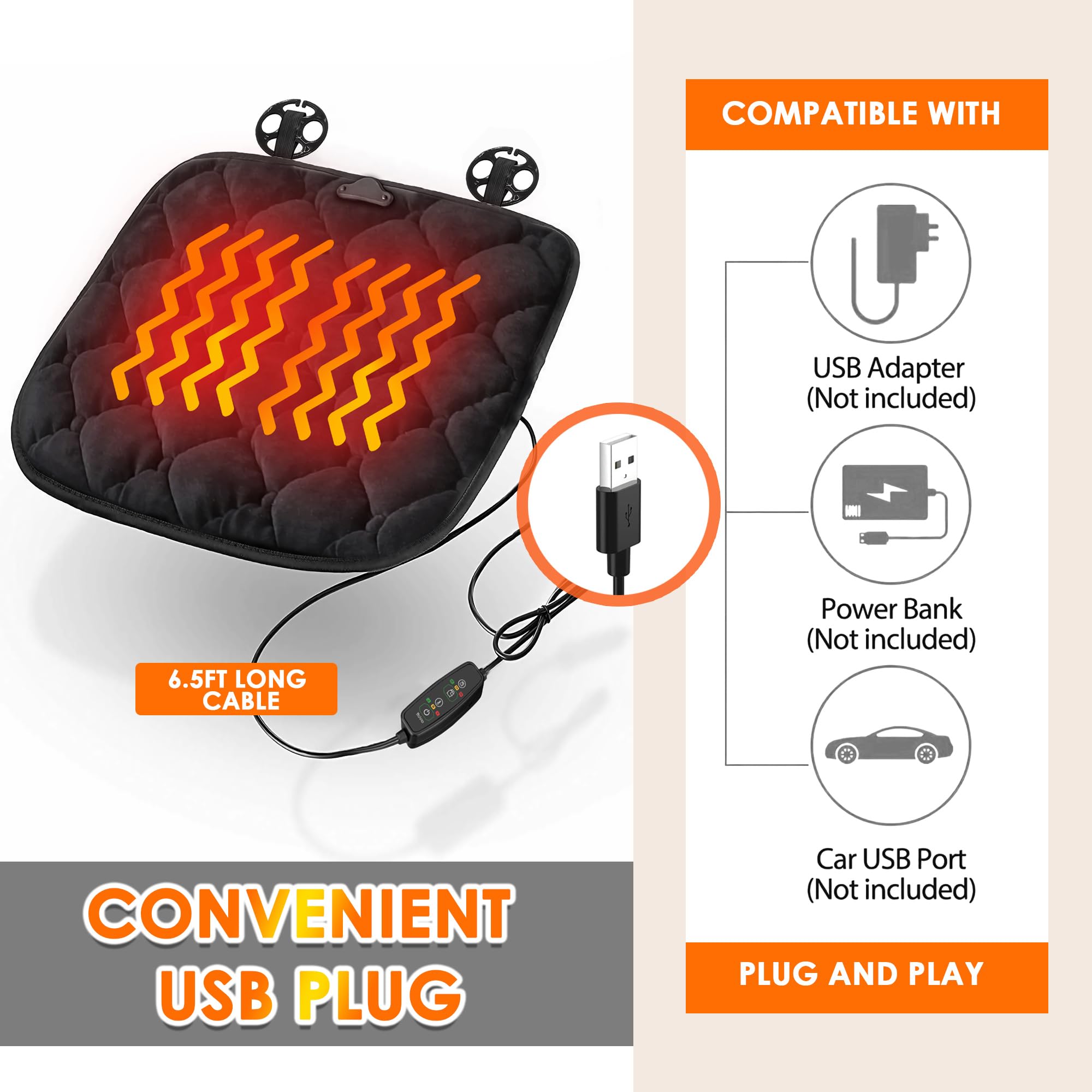 Universal Plush Car Seat Cushion - Warm & Comfortable Winter Car Seat Pad for Driving - Fits Car, Truck, SUV, Van & Office Chairs - Home & Outdoor Use (Black, 1PC) - Perfect for Cold Weather Commutes & Long Road Trips
