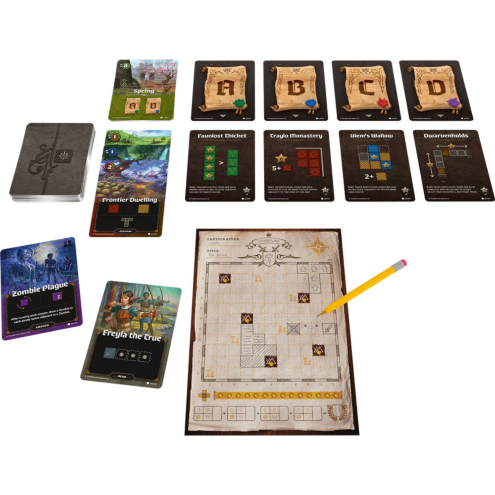 Cartographers Heroes Board Game - Strategic Map Drawing Adventure for Adults & Families | Perfect for Game Nights & Strategy Enthusiasts