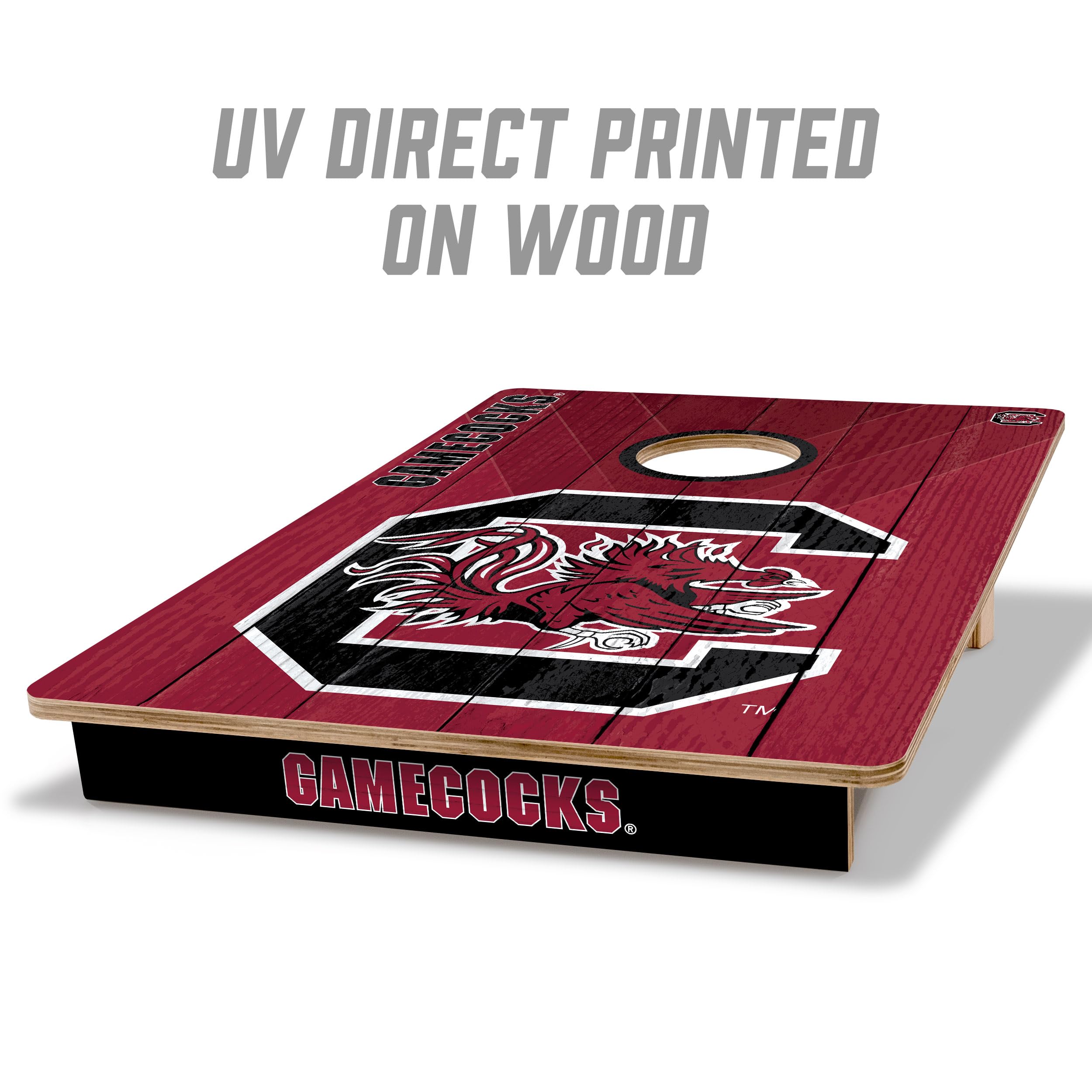 YouTheFan NCAA 2’ x 3’ Wood Cornhole Game Set with Logo Bags - Official College Team Cornhole Boards for Tailgating, Backyard Parties & Outdoor Games