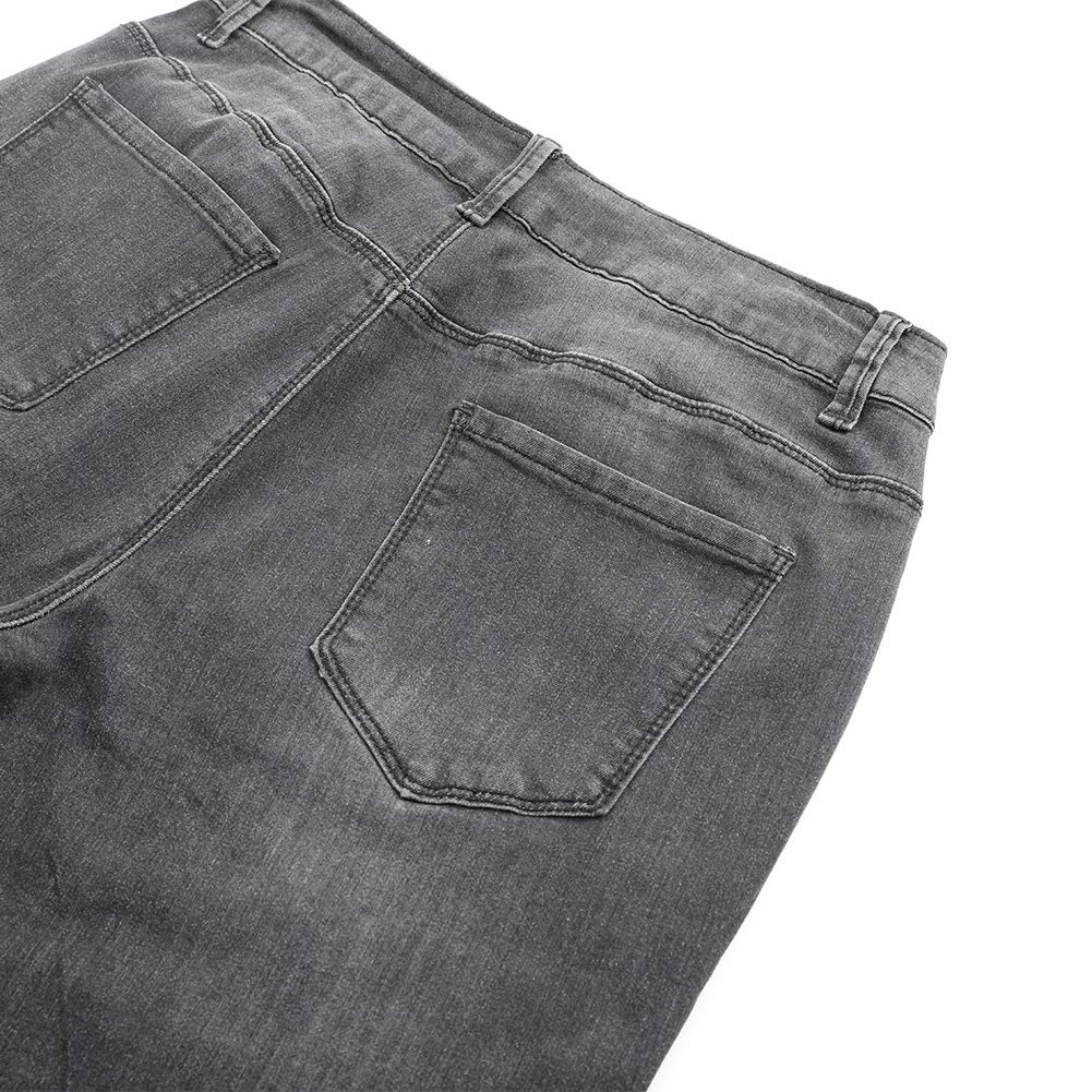 THUNDER STAR Women's Ripped Denim Bermuda Shorts - Distressed Knee-Length Stretch Jeans Shorts for Casual Wear & Summer Outfits