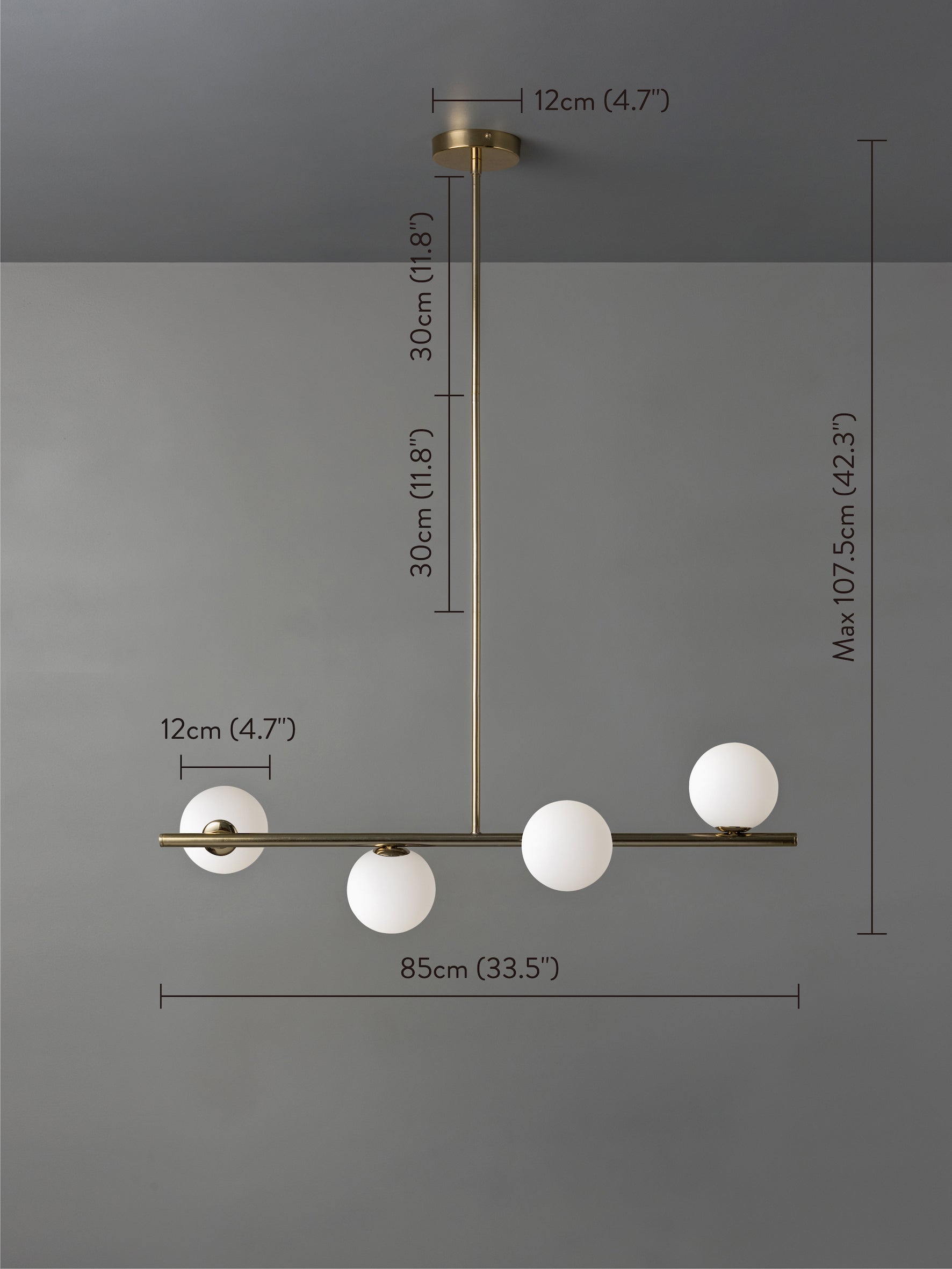 4-Light Brass and Opal Glass Pendant Bar Lighting Fixture - Perfect for Kitchen Island, Dining Room, or Entryway Lighting