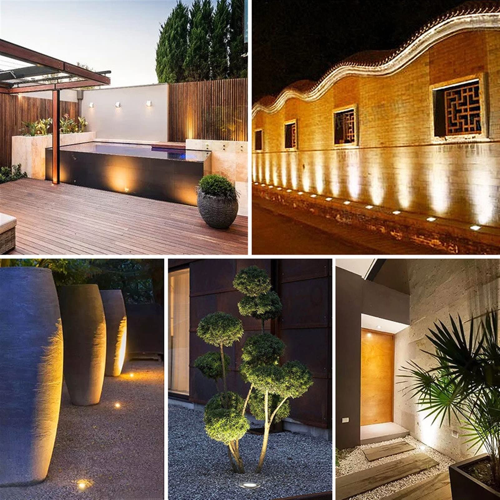 4 Pack LED Underground Landscape Lights - IP65 Waterproof Round Buried Lights for Pathway, Patio, Bridge & Garden Lighting - Warm White (DC24V, 7W) - Perfect for Outdoor Walkways, Driveways & Yard Decor