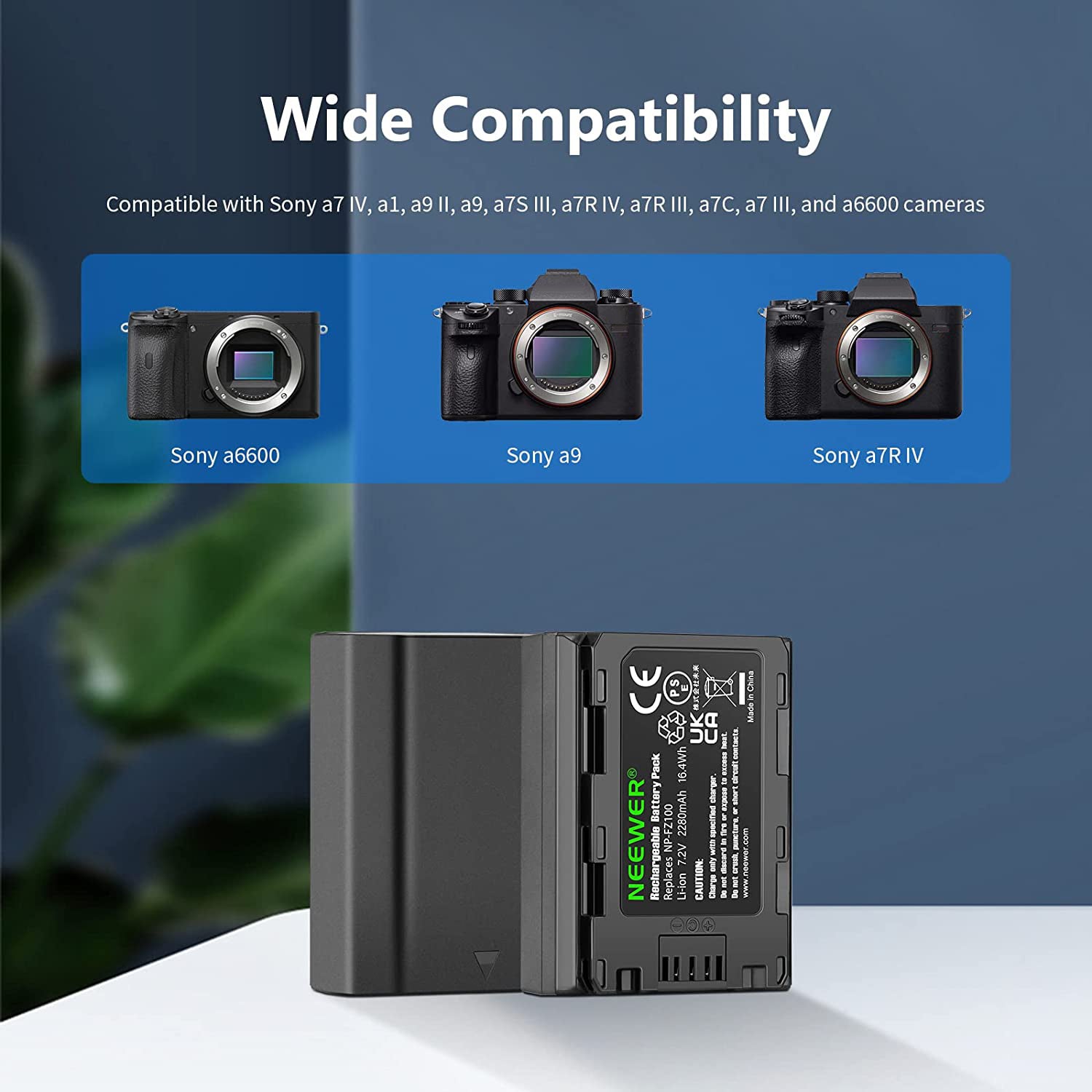 NEEWER Upgraded NP-FZ100 Replacement Battery & Dual USB Charger for Sony A7 III A7R III A9 - Perfect for Photography, Videography & Travel