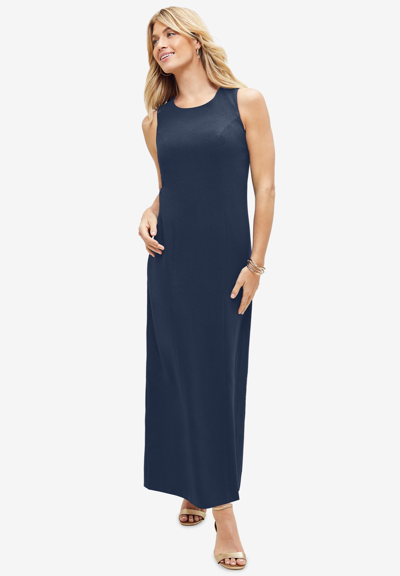 Jessica London Women's Plus Size 2-Piece Stretch Crepe Single-Breasted Maxi Jacket Dress Set - Formal Office Wear & Special Occasion Outfit for Curvy Women
