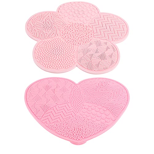 Premium Makeup Brush Cleaning Pad Set of 2 - Silicone Brush Scrubber Mat with Suction Cup for Deep Cleaning | Professional Cosmetic Brush Cleaner Tool for Daily Makeup Kit Maintenance at Home or Salon