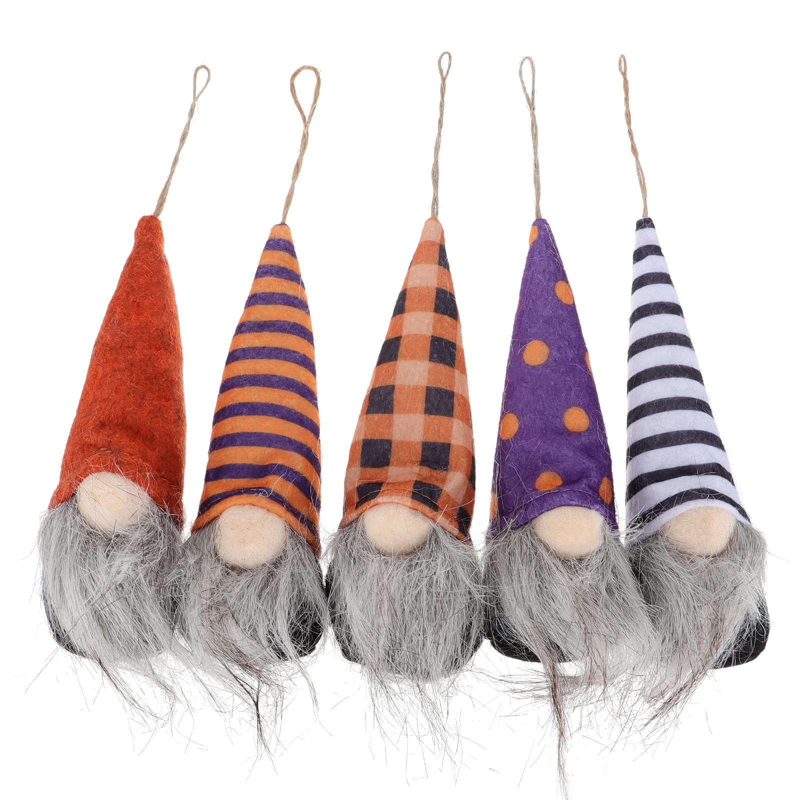 LUOZZY 5Pcs Halloween Gnome Dolls - Hanging Ornaments for Halloween Decorations, Party Supplies & Home Scene Setting (Black) - Perfect for Indoor/Outdoor Halloween Party, Yard Decoration & Spooky Festive Atmosphere