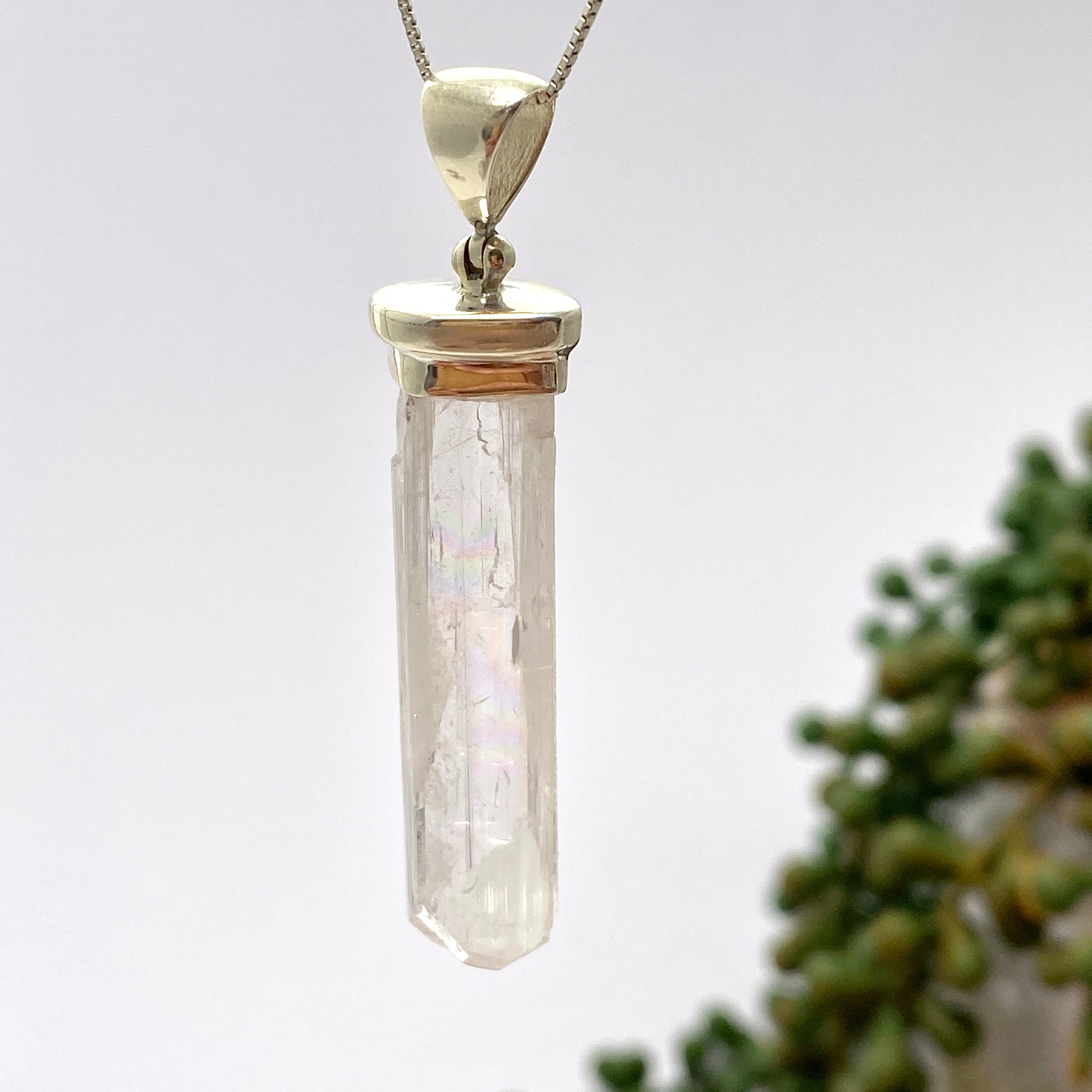 Natural Danburite Raw Crystal Pendant Necklace - Healing Stone Jewelry for Meditation, Energy Work & Spiritual Gifts (GPJ11)