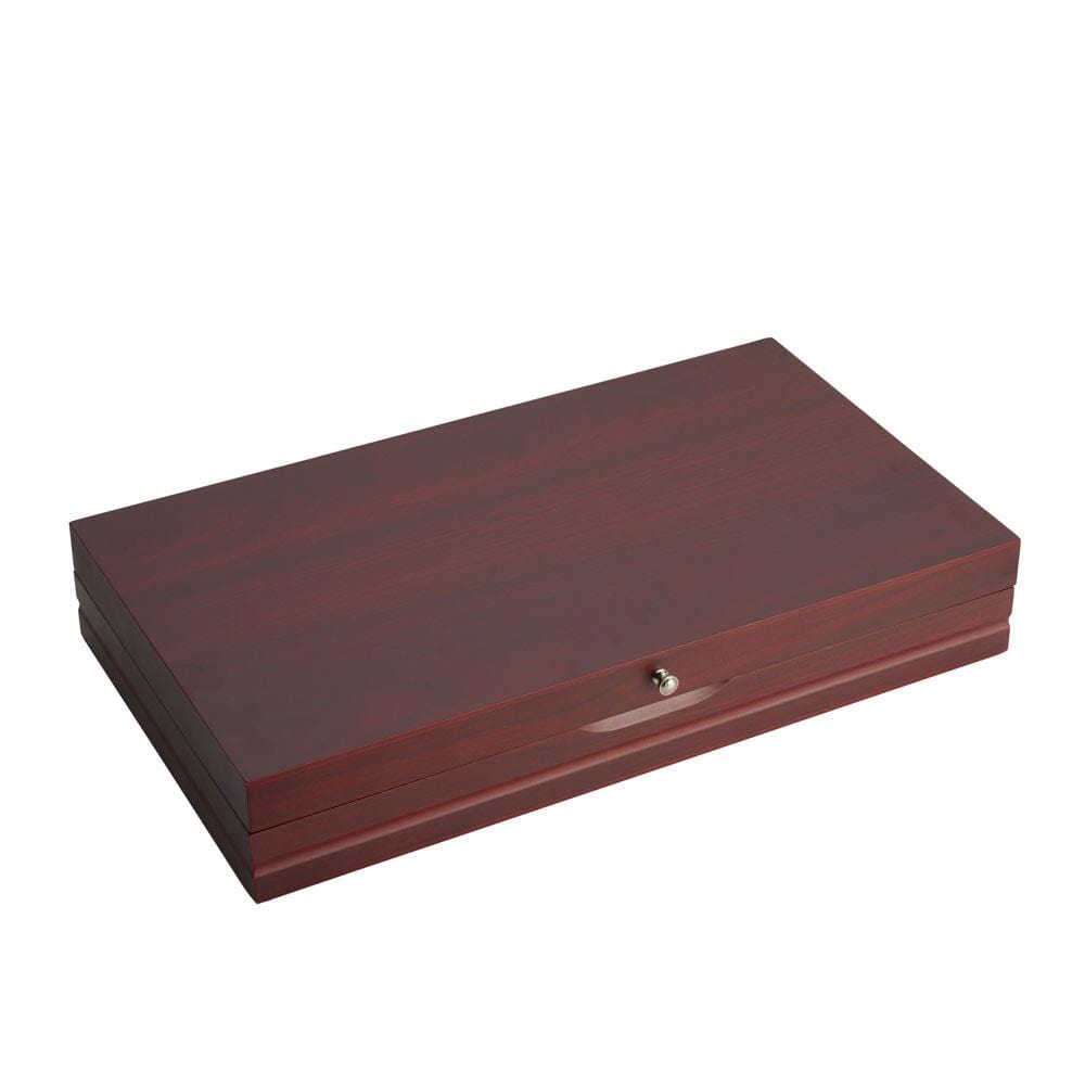 Dark Walnut Wooden Flatware Storage Box - Elegant Silverware Organizer for Dining Table, Kitchen, or Buffet - Perfect for Utensil Storage and Display