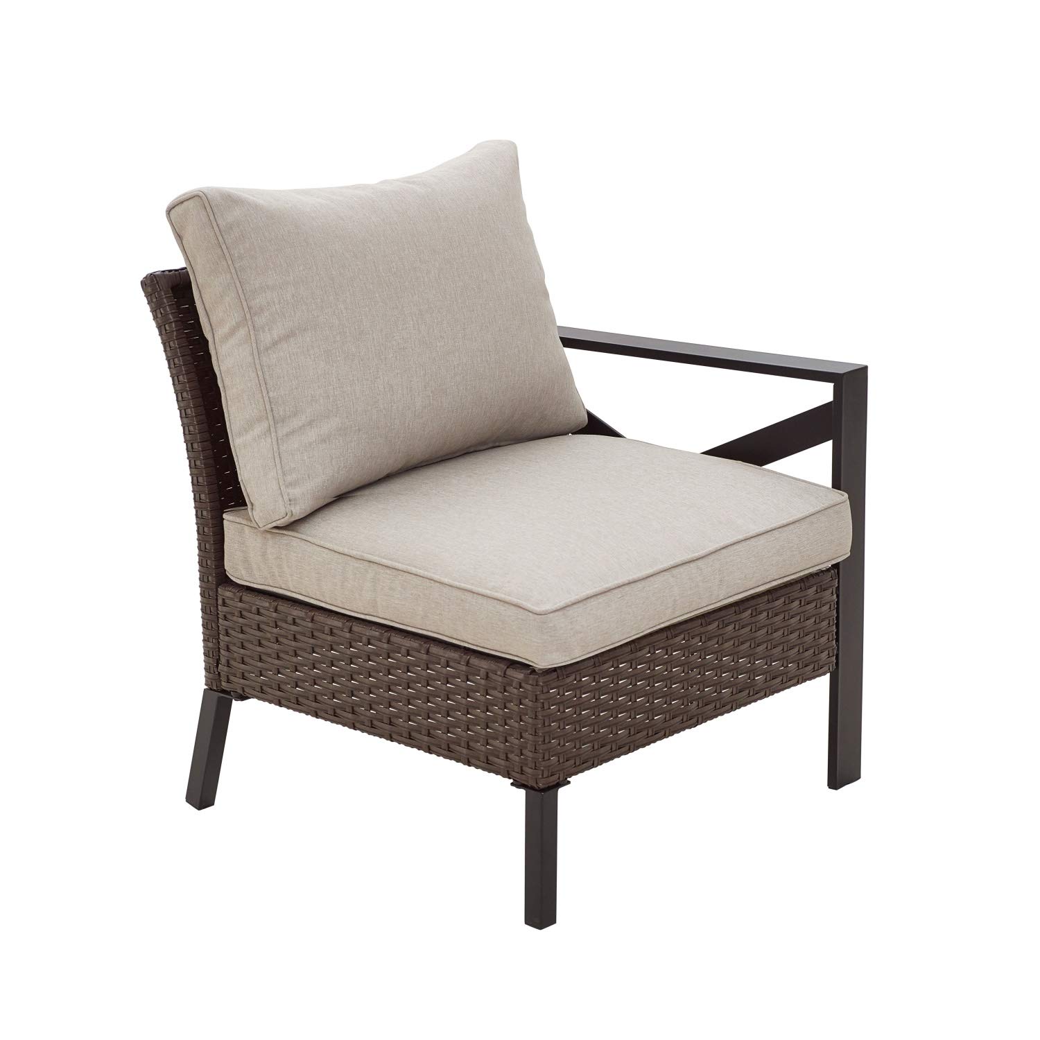 PatioFestival Wicker Outdoor Chair - Rattan Armchair with Removable Cushions, Left/Right Facing Patio Dining Furniture for Garden, Balcony, Porch & Poolside - Perfect for Relaxing, Sunbathing & Outdoor Entertaining