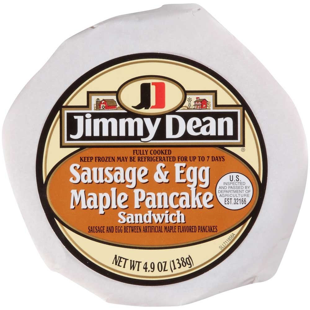 Jimmy Dean Egg Pancake and Sausage Sandwich - 4.9oz (12 Pack) | Frozen Breakfast Sandwich for Quick Meals, Office Lunches & On-the-Go Snacking