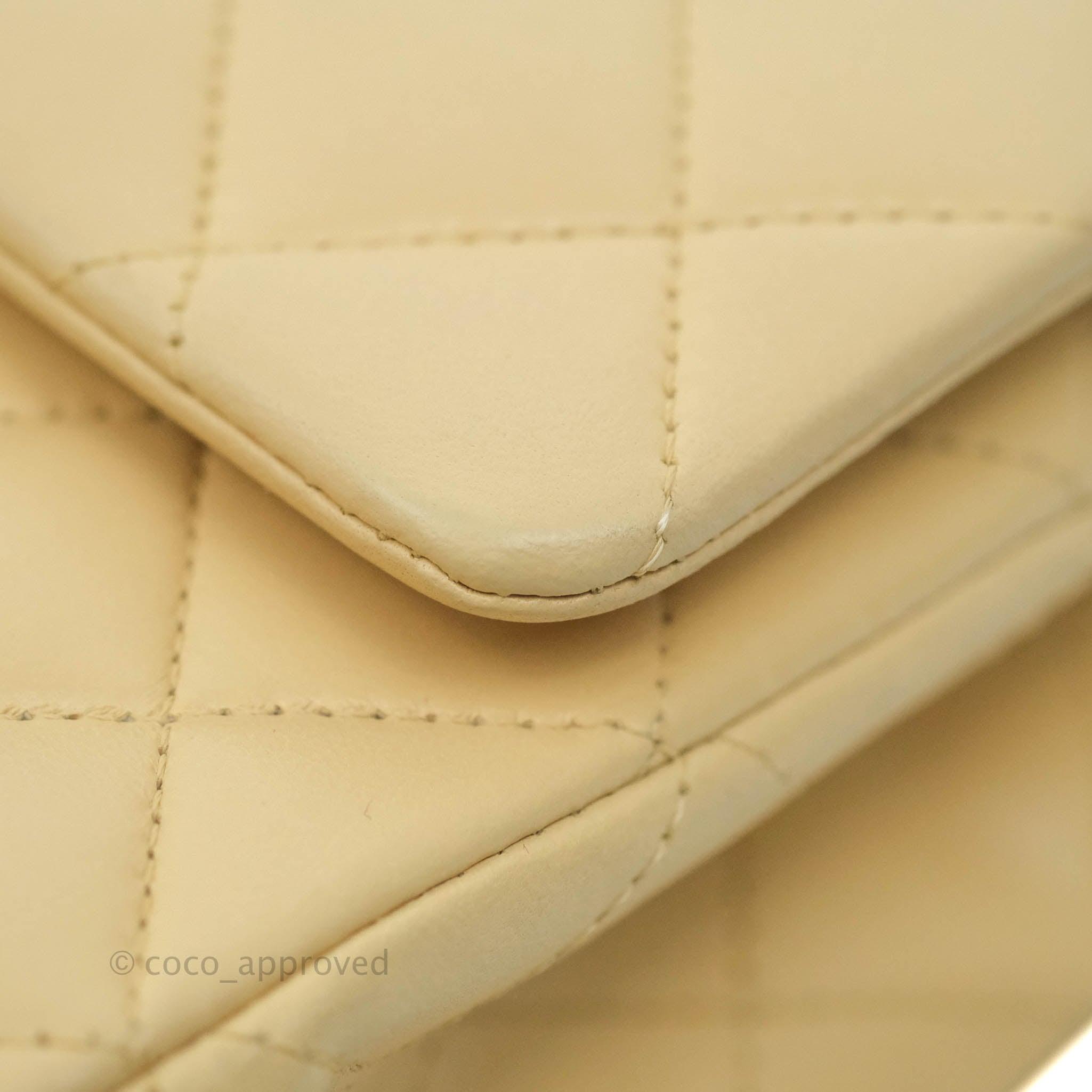 Chanel Classic Medium Double Flap Bag in Beige Lambskin Leather with Gold Hardware - Luxury Designer Handbag for Women, Perfect for Work, Date Night & Special Occasions