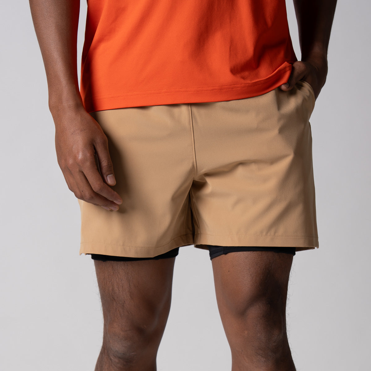 Men's Quick-Dry 2-in-1 Woven Shorts with Built-in Liner - Perfect for Running, Hiking & Outdoor Activities