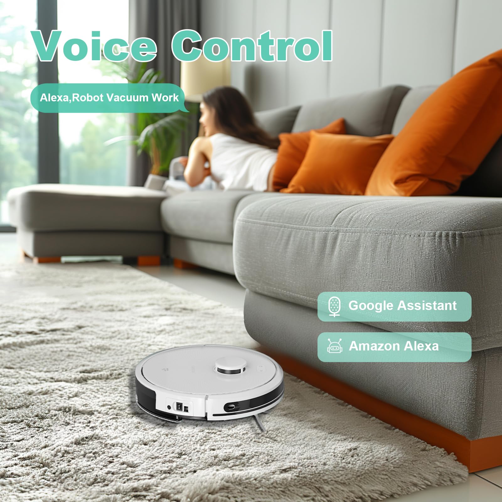TECBOT S3 PRO Robot Vacuum and Mop with LiDAR Navigation - 4000Pa Strong Suction, 150min Runtime, Auto Recharge, WiFi/App/Alexa Control - Perfect for Hard Floors, Pet Hair, White - Ideal for Home Cleaning, Office Spaces & Pet Owners