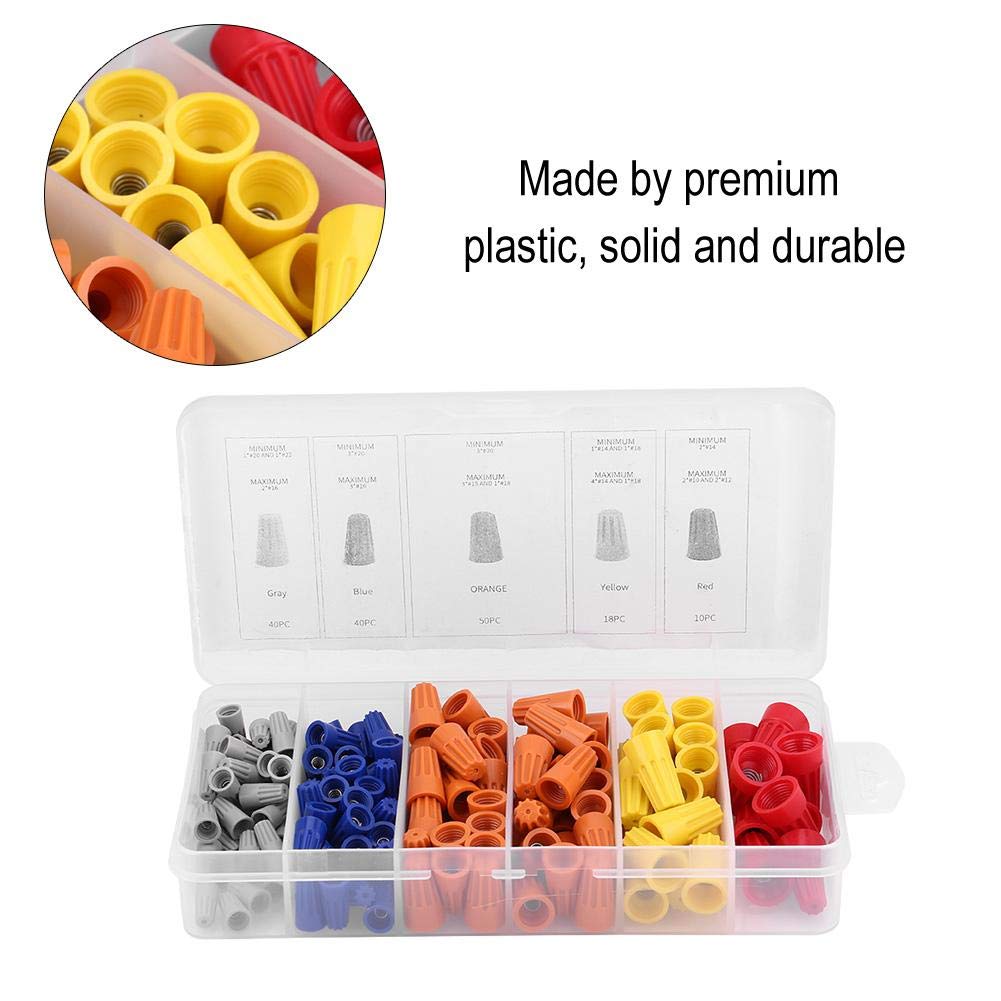 158pcs Twist-On Wire Connectors Kit - Assorted Electrical Screw Terminals & Spring Insert Wire Caps for Secure Wiring - Perfect for Home DIY, Electrical Repairs, and Professional Installations