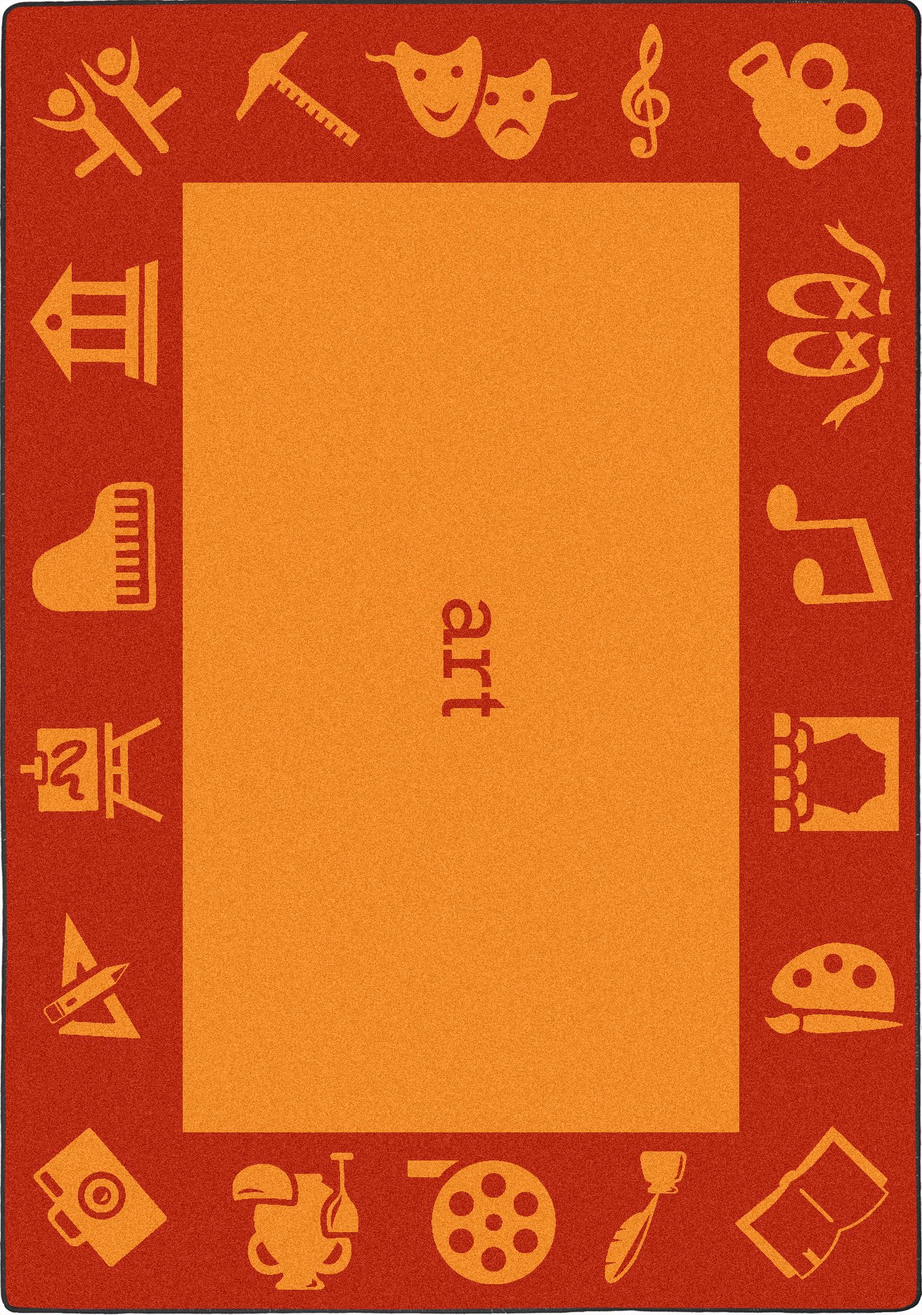 Joy Carpets Kid Essentials STEAM Art Classroom Seating Rug - Orange 5'4