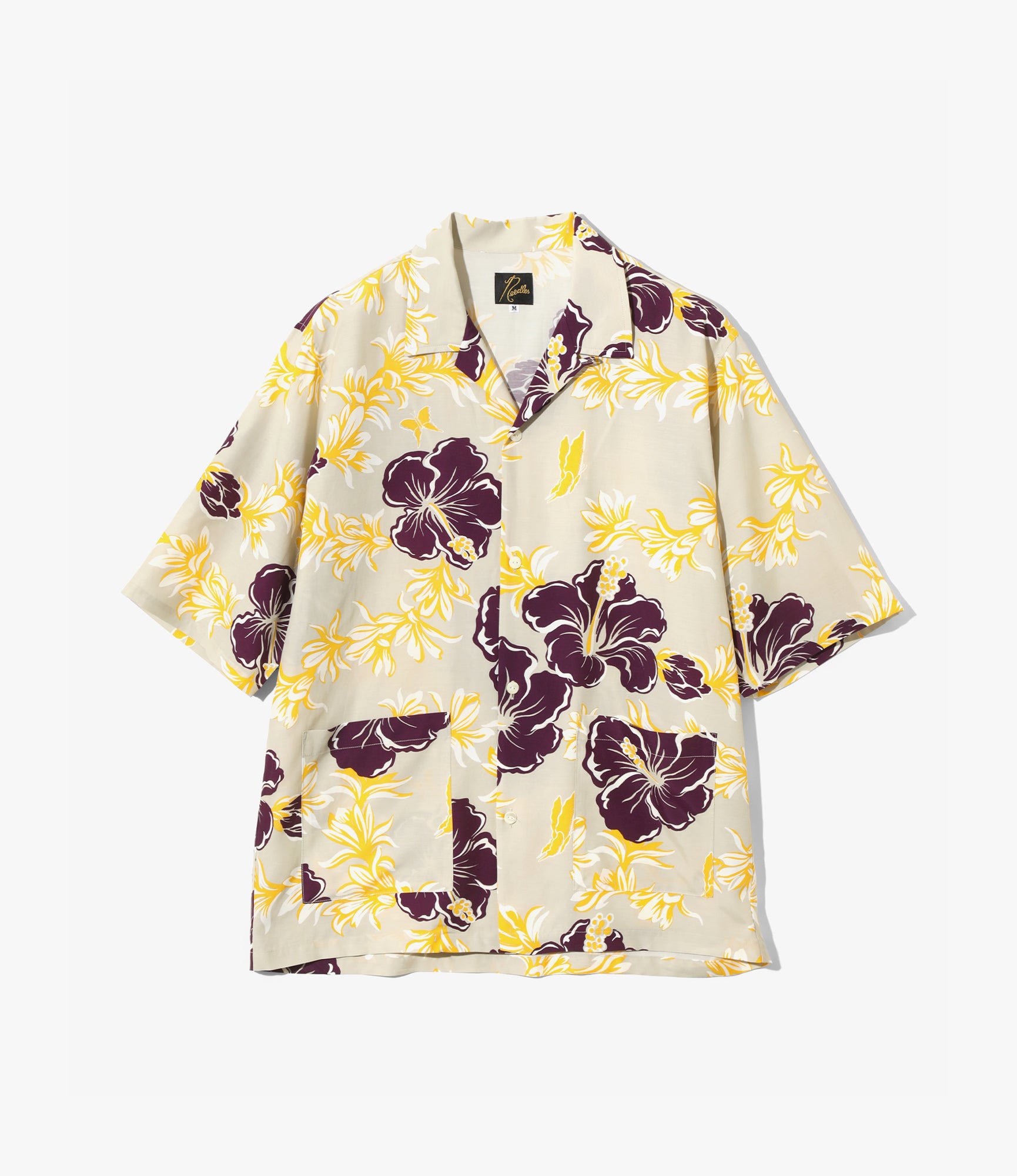 Stylish Cabana Shirt for Men - Ivory Floral Papillon Print Rayon Beach Shirt | Lightweight Summer Shirt for Vacation, Pool Party & Tropical Getaway