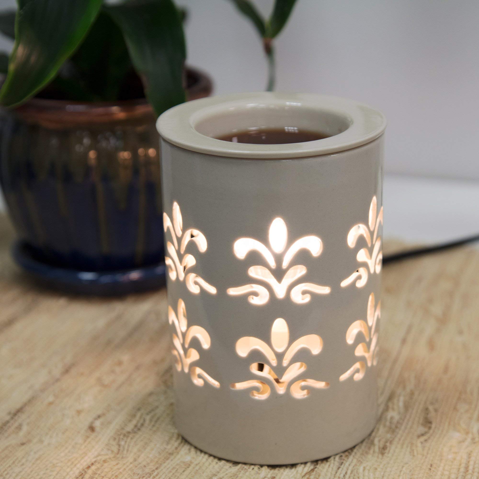 D'Eco Electric Wax Melt Warmer - Plug-in Scented Tart & Candle Warmer with 6 Cinnamon Wax Cubes | Halogen Bulb for Home Fragrance | Perfect for Living Room, Bedroom, Office & Gifts (Housewarming, Wedding)