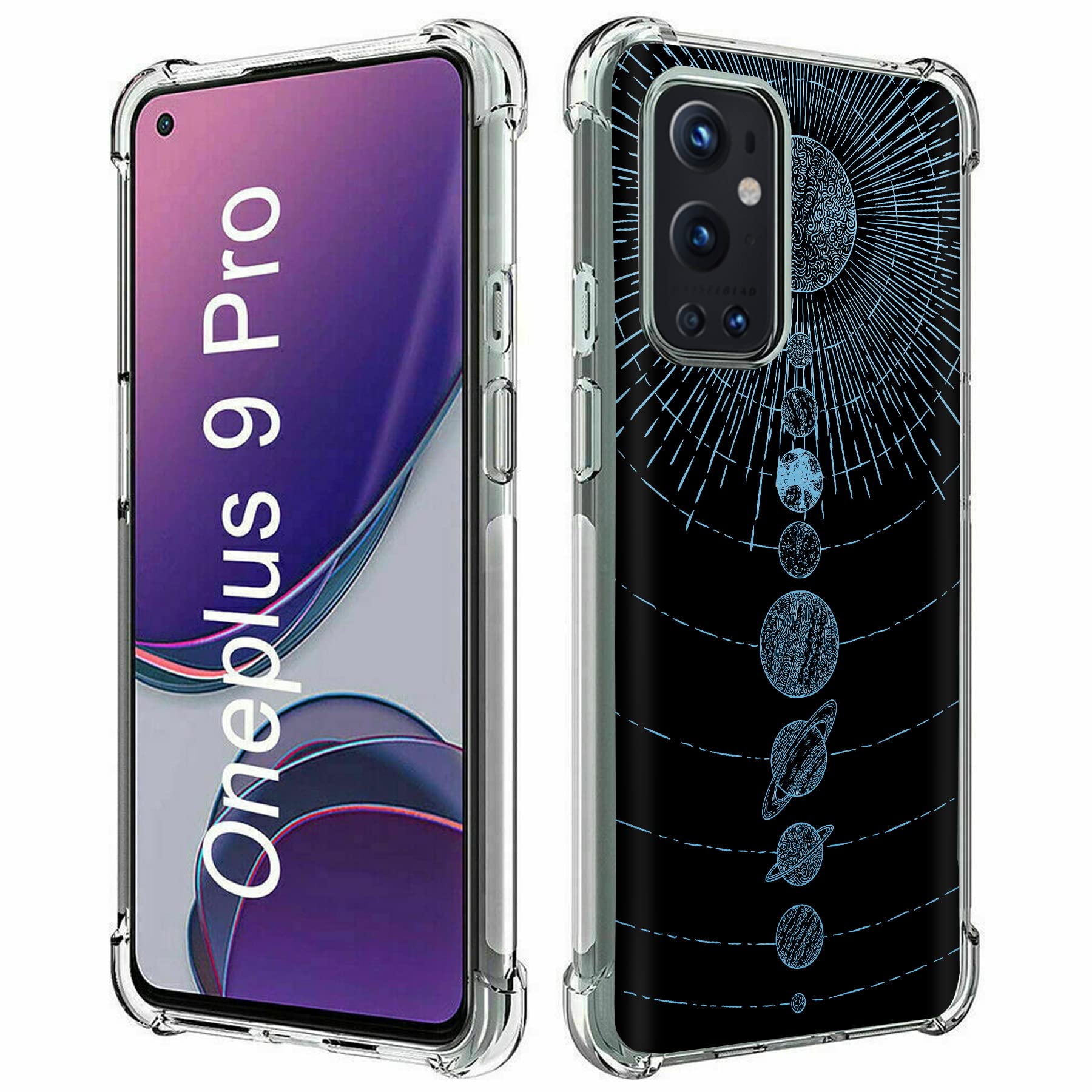 OnePlus 9 Pro Case with Talking Feature | Shockproof TPU Phone Cover | Stars & Planets Design | Anti-Scratch Protection | Made in USA | Perfect for Daily Use, Travel & Outdoor Activities