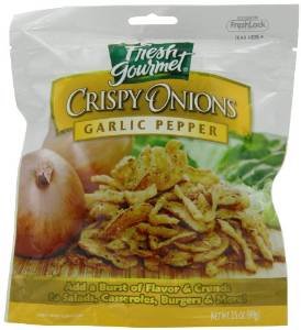 Fresh Gourmet Crispy Onions with Garlic & Pepper Seasoning - 3.5 oz | Perfect for Salads, Burgers, Soups & Asian Dishes | Gluten-Free Topping for Enhanced Flavor