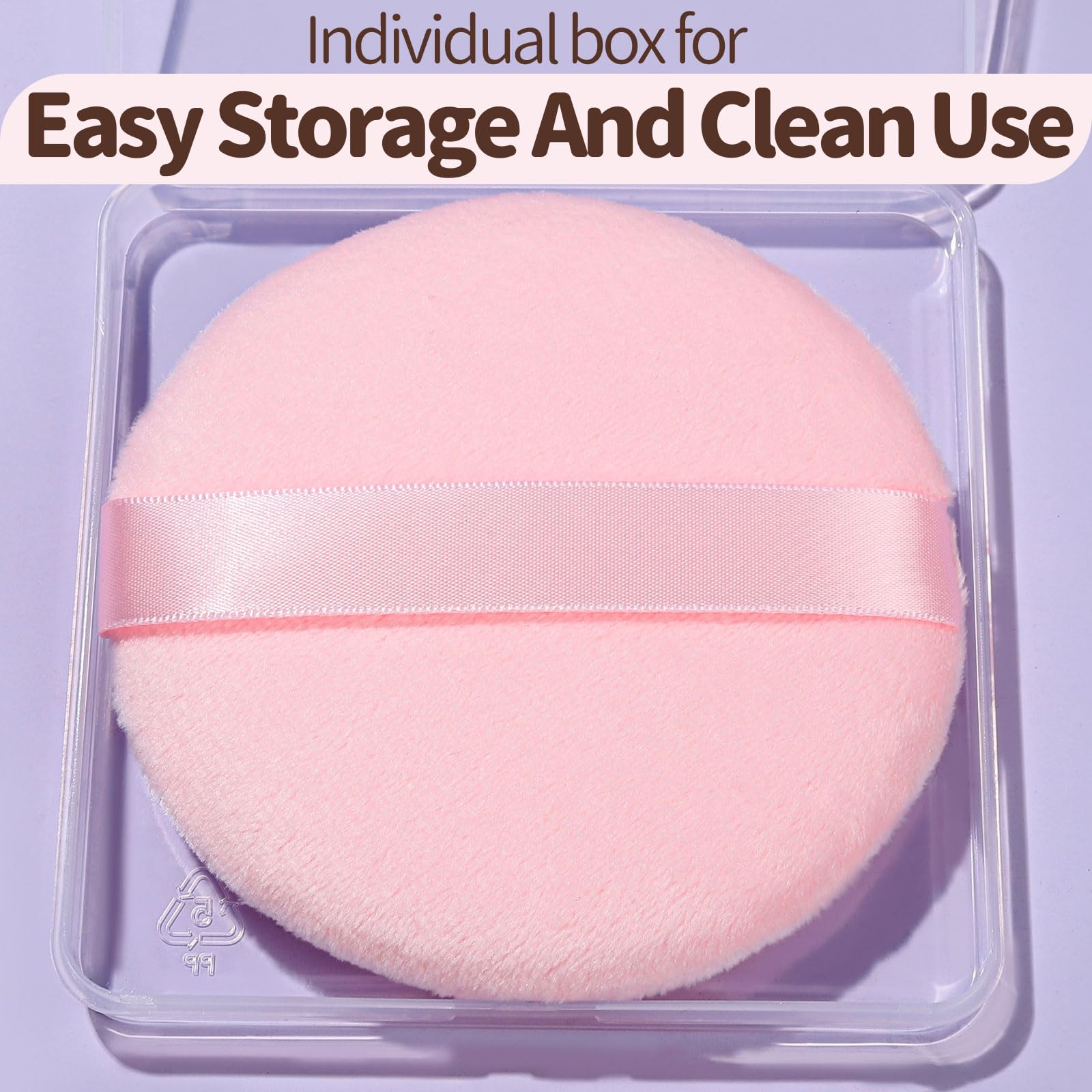 Teenitor 2Pcs Large Soft Pink Powder Puff (4.13 Inch) for Body Powder Application - Perfect for Makeup, Baby Powder & Loose Powder Application at Home or Travel