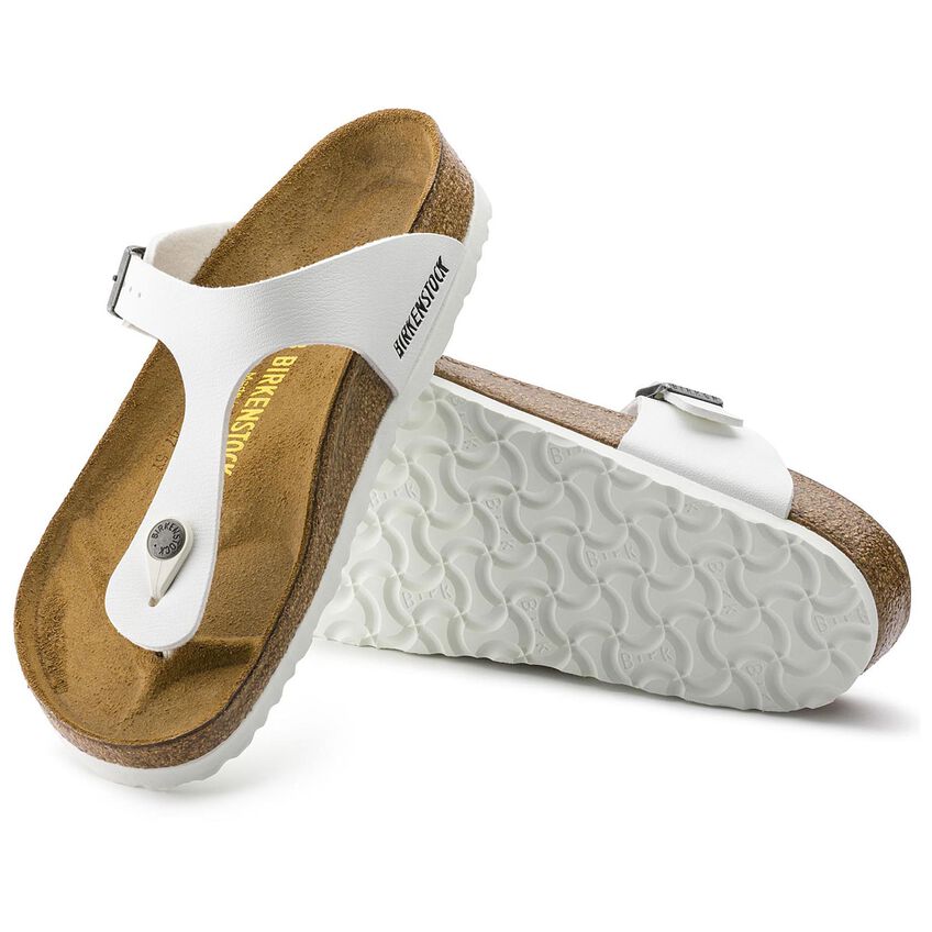 Birkenstock Gizeh Birko-Flor Classic Footbed Sandals - White | Comfortable Women's Summer Sandals for Beach, Walking & Casual Wear
