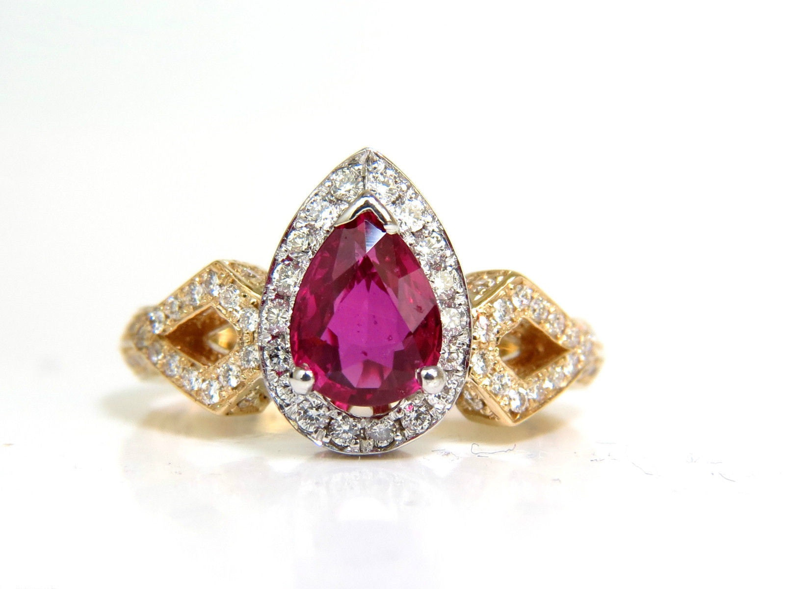 2.40CT GIA Certified Natural Ruby & Diamond Ring - No Heat Treatment, Classic Blood Red Ruby Jewelry Set for Engagement, Wedding & Special Occasions