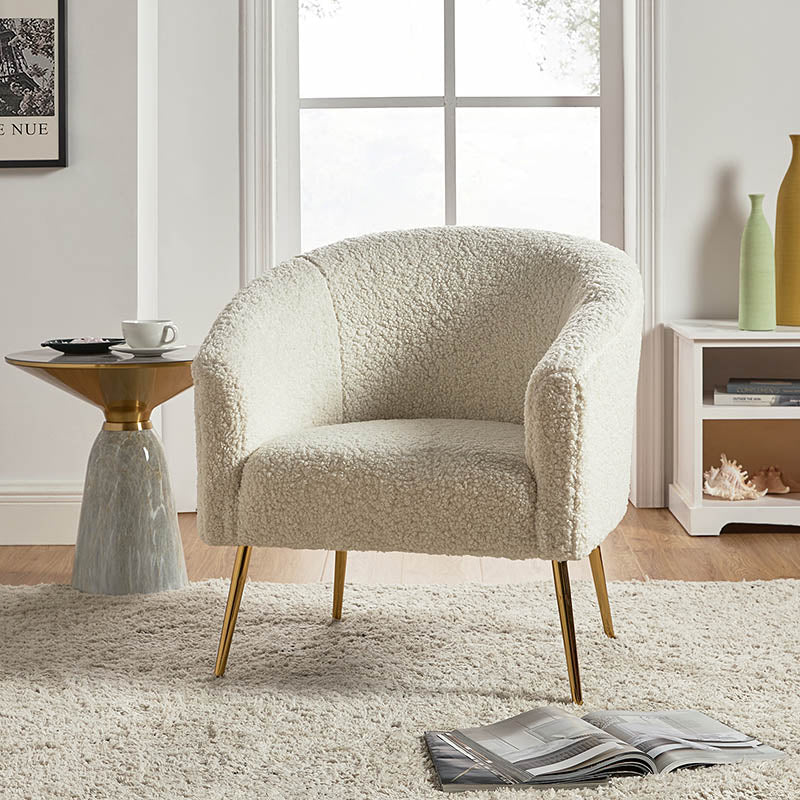 Bari Barrel Armchair - Modern Upholstered Accent Chair for Living Room, Bedroom & Office - Comfortable Lounge Seating with Stylish Design