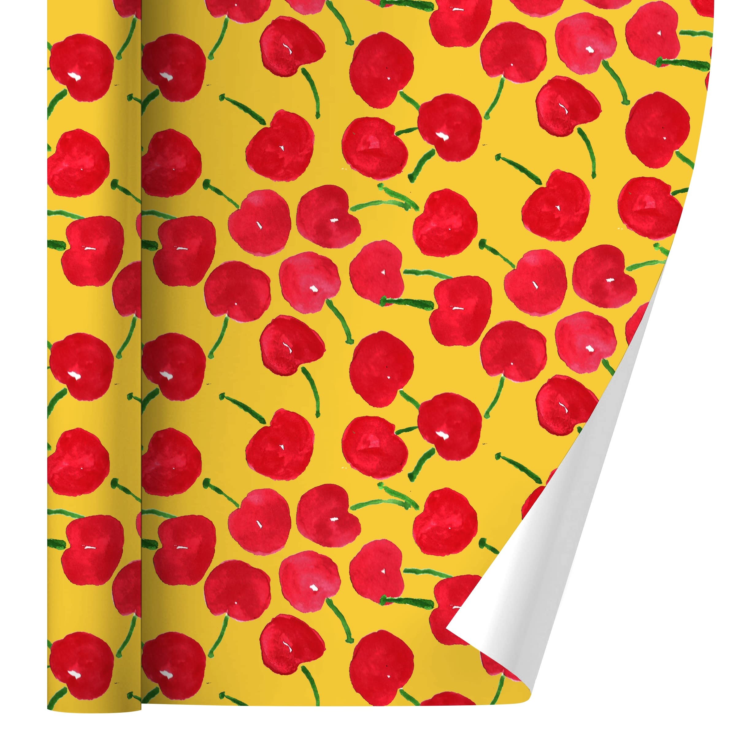 Cheery Cherries Gift Wrap Paper Rolls - Festive Holiday Wrapping Paper for Birthdays, Christmas & Party Presents - GRAPHICS & MORE