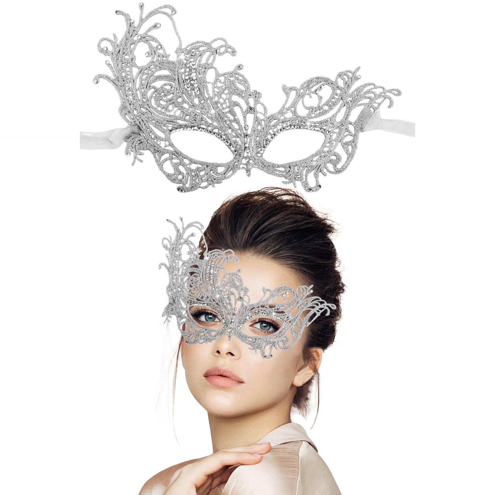 Lace Masquerade Mask for Women - Venetian Party & Halloween Costume