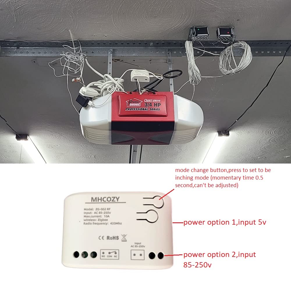 Smart Home Dry Contact Zigbee Relay Switch - 1CH 220V Remote Control Switch for Lights & Garage Doors, Works with Alexa & Google Home (Zigbee Hub Required) | Perfect for Home Automation & Smart Lighting Control