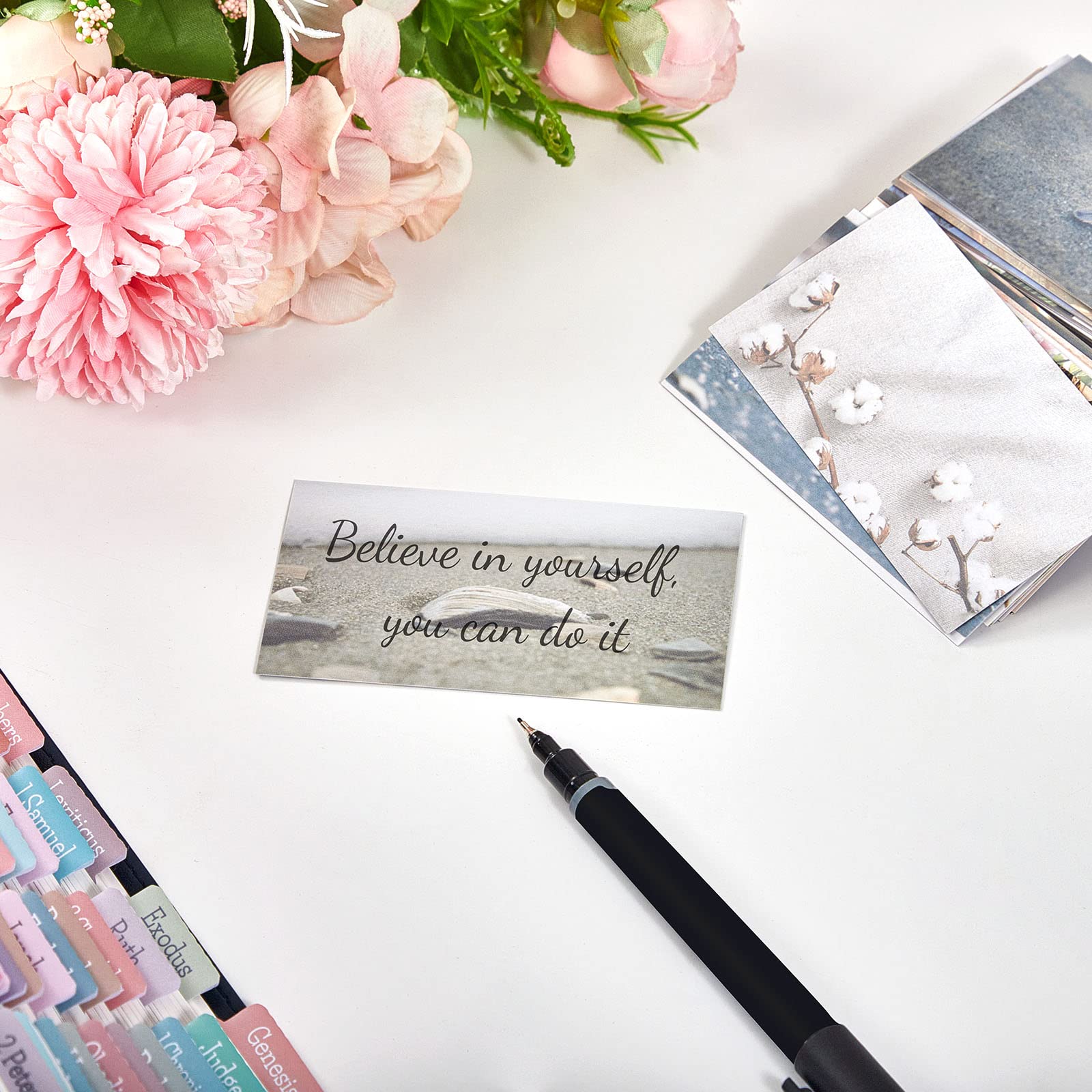 BRYTEFY 100 Earth Tone Mini Prayer Cards - Religious Motivational Scripture Cards for Women & Men - Bulk Inspirational Christian Gifts - Perfect for Bible Study, Church Events & Encouragement Gifts