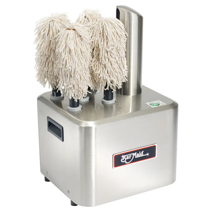 Bar Maid GP 100 Electric Glass Polisher - 5 Brush Professional Barware Cleaning Kit for Wine Glasses, Beer Mugs & Crystal - Perfect for Bars, Restaurants & Home Entertaining