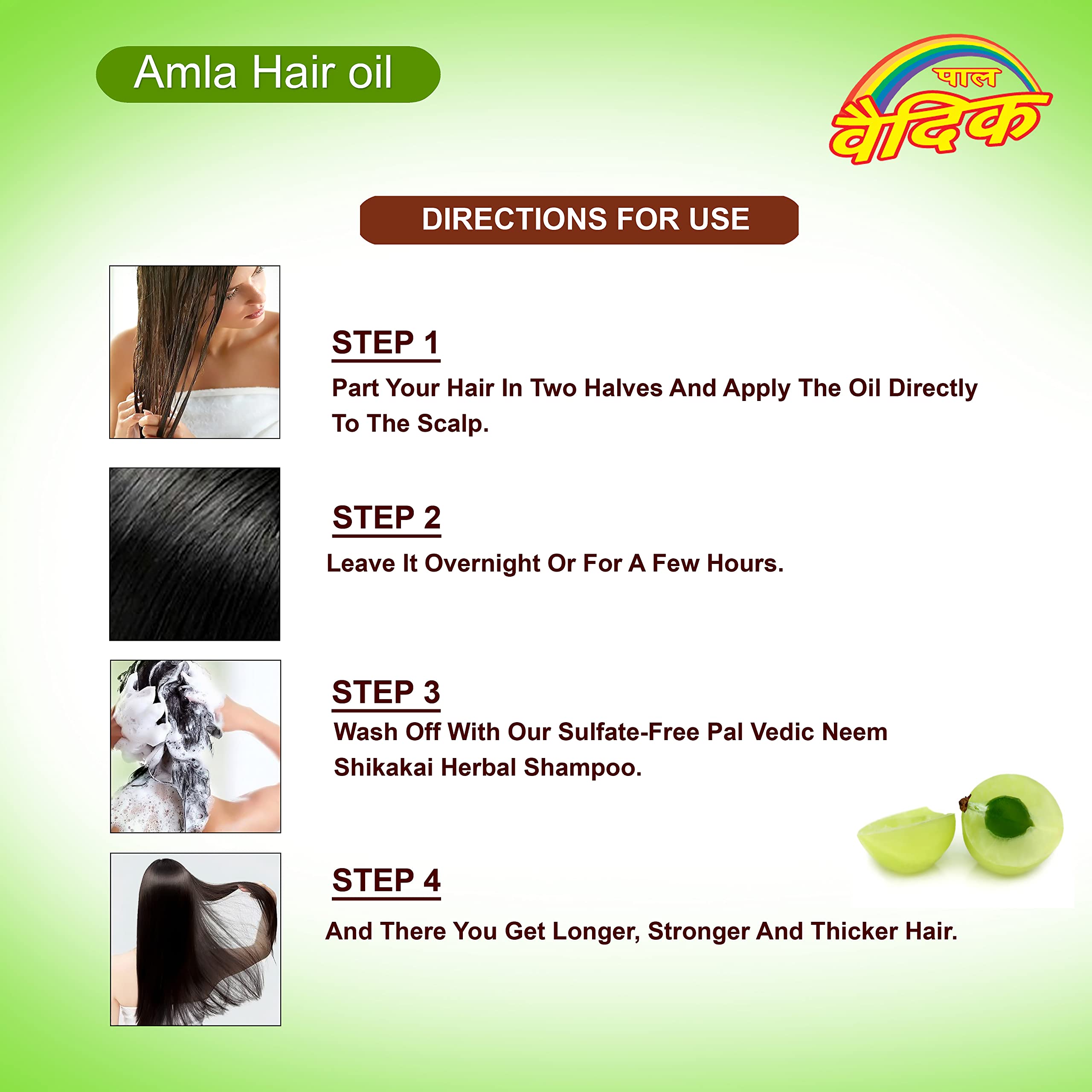 Pal Vedic Amla Hair Oil 500ml - Natural Ayurvedic Hair Growth Treatment for Dry & Damaged Hair | Promotes Thickness & Shine | Perfect for Daily Hair Care & Scalp Massage