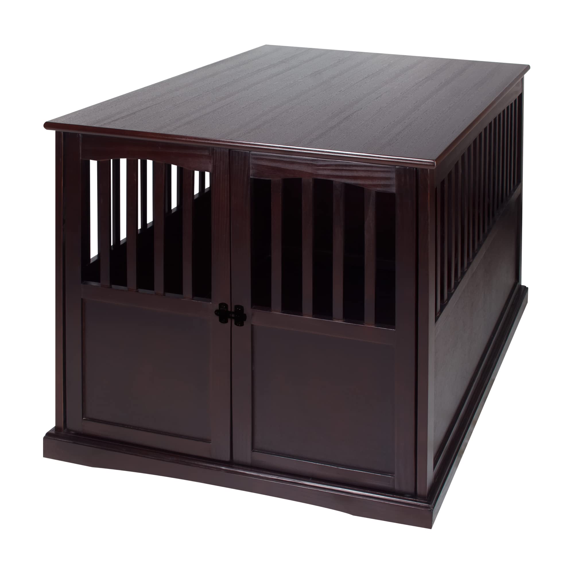 Extra Large Wooden Pet Crate & End Table in Espresso Finish - Stylish Furniture for Dogs & Cats - Perfect for Living Room, Bedroom or Office Decor