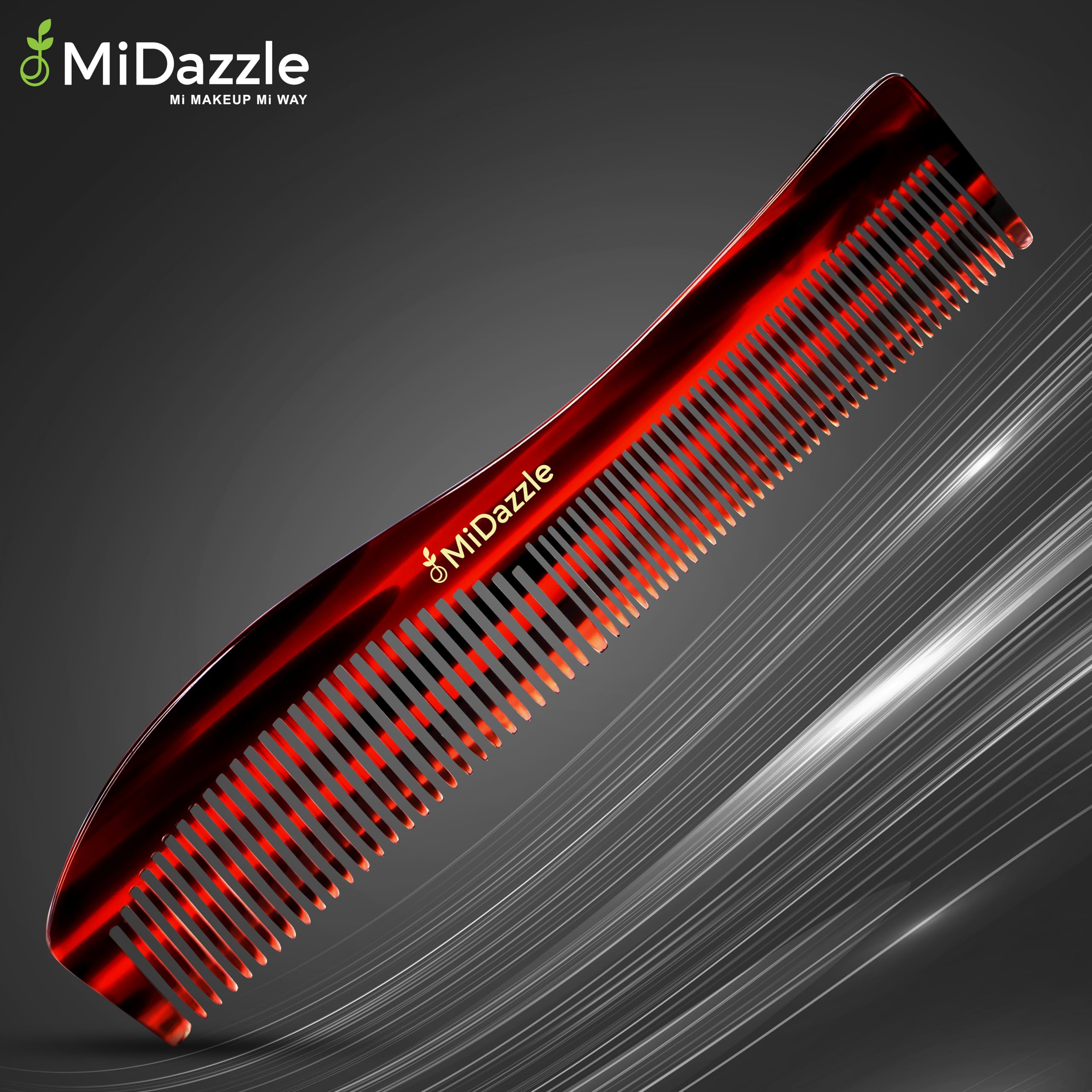 Midazzle Handmade Wide Tooth Comb for Men & Women - Natural Wood Detangling Hair Comb for Thick, Curly & Wet Hair - Perfect for Daily Styling & Salon Use (MIHC2204)