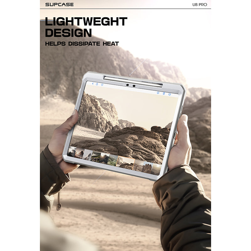 iPad Air 13 Inch (2024) Shockproof Case - Unicorn Beetle Pro Series Heavy Duty Protective Cover with Screen Protector, White | Perfect for Outdoor, Travel & Work Use