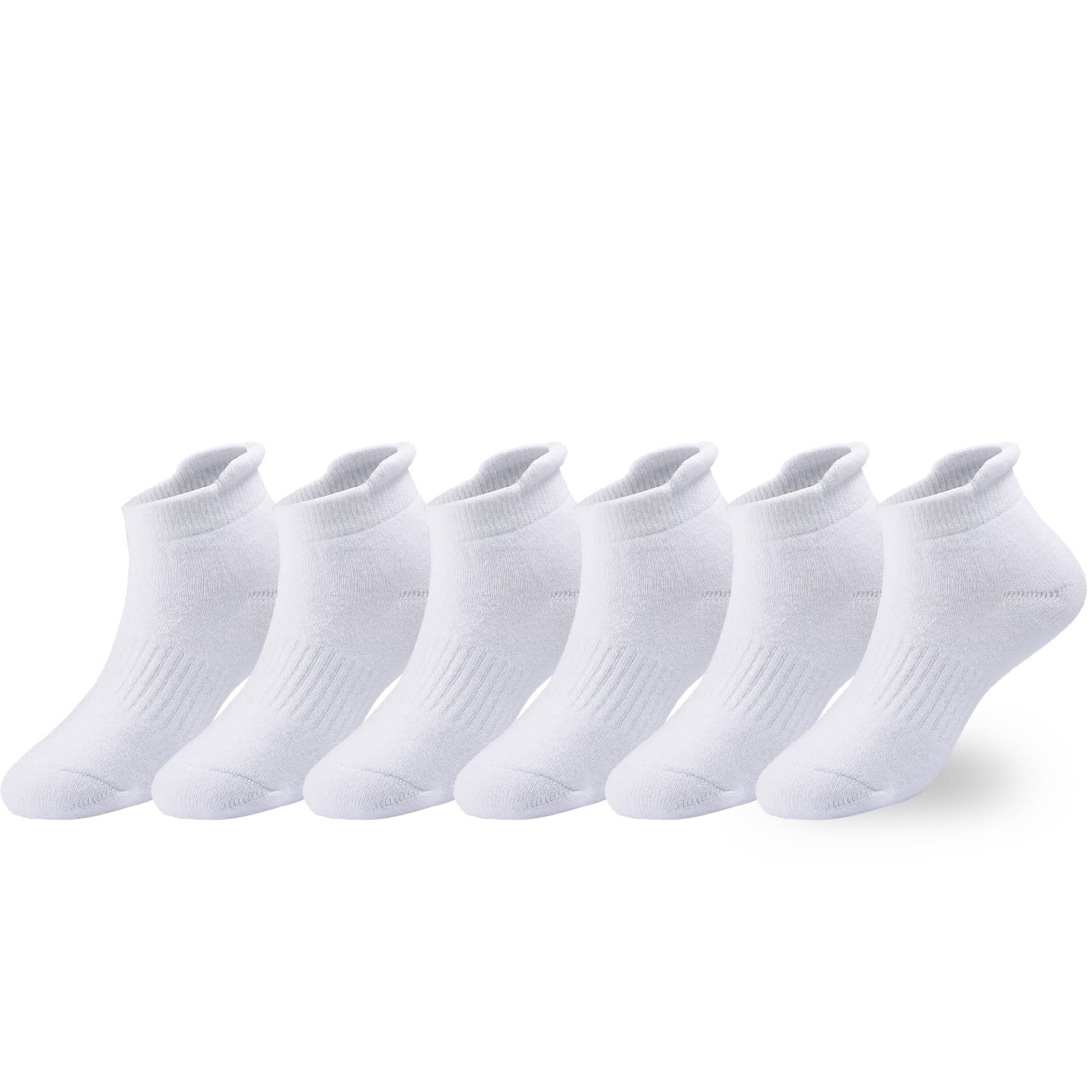 EPEIUS Kids Boys Girls Cushioned Athletic Socks - 6 Pack Thick Cotton Quarter Ankle Socks for Running & Sports - Comfortable Non-Slip Socks for Children Ages 4-14 - Perfect for School, Play & Daily Activities